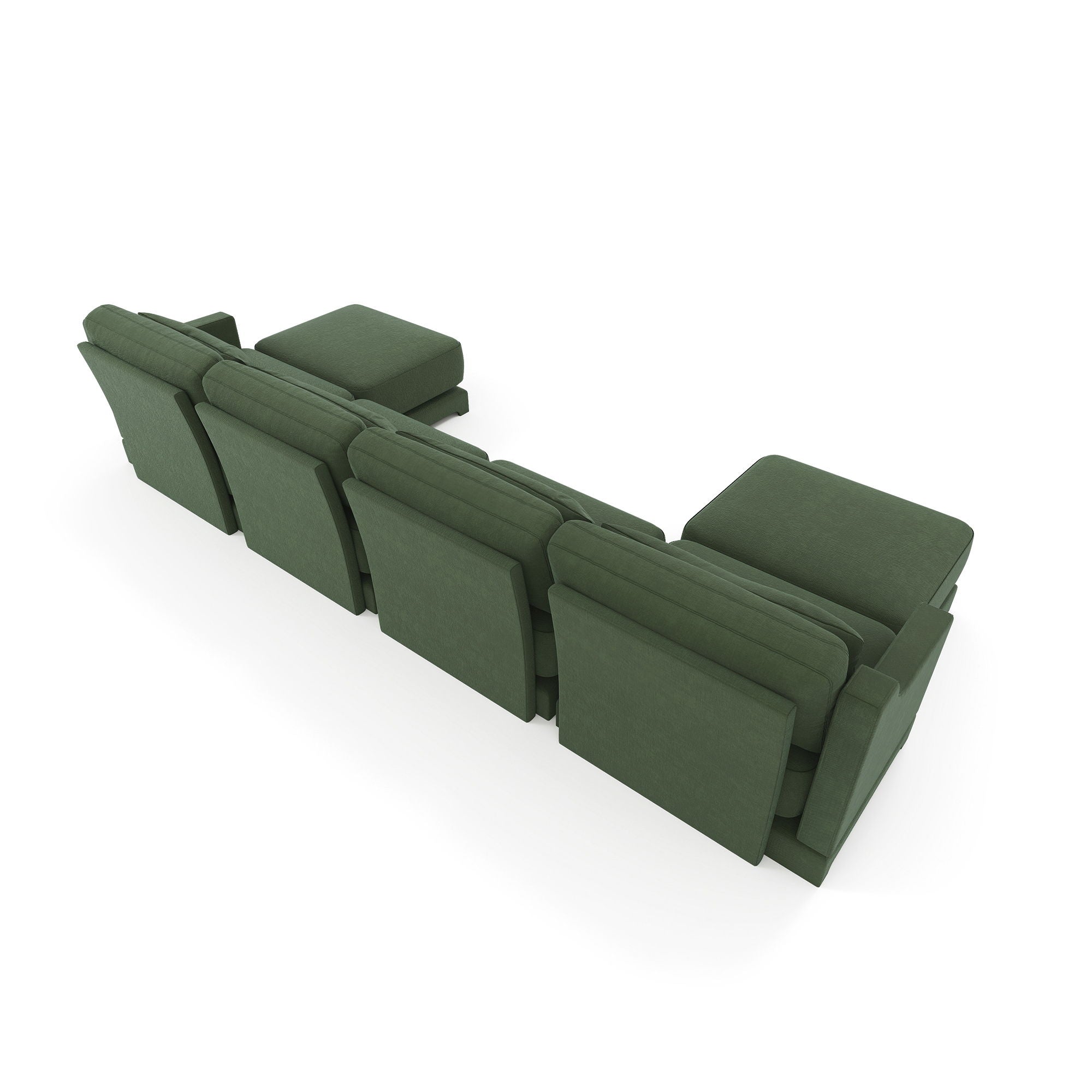 Stylish Sofa With Ottoman And Lumbar Pillows, Ergonomic Design