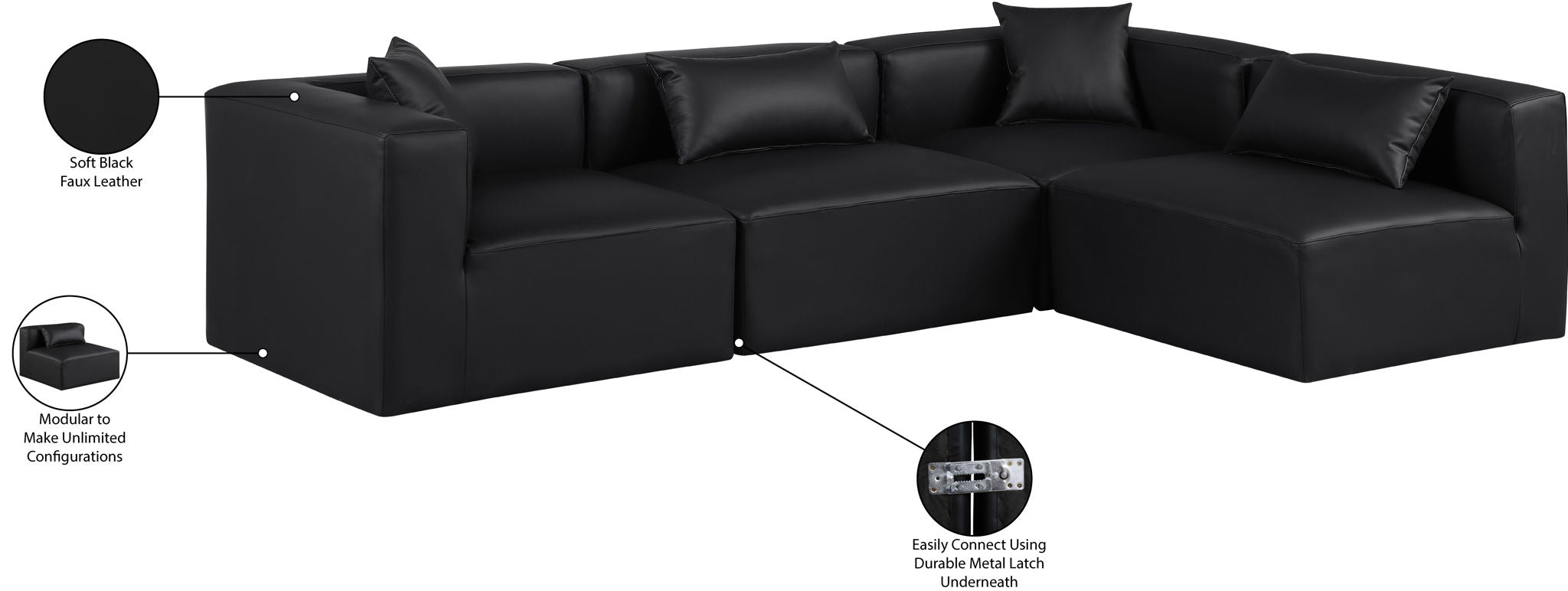 Cube - 4 Piece Modular Corner Sectional