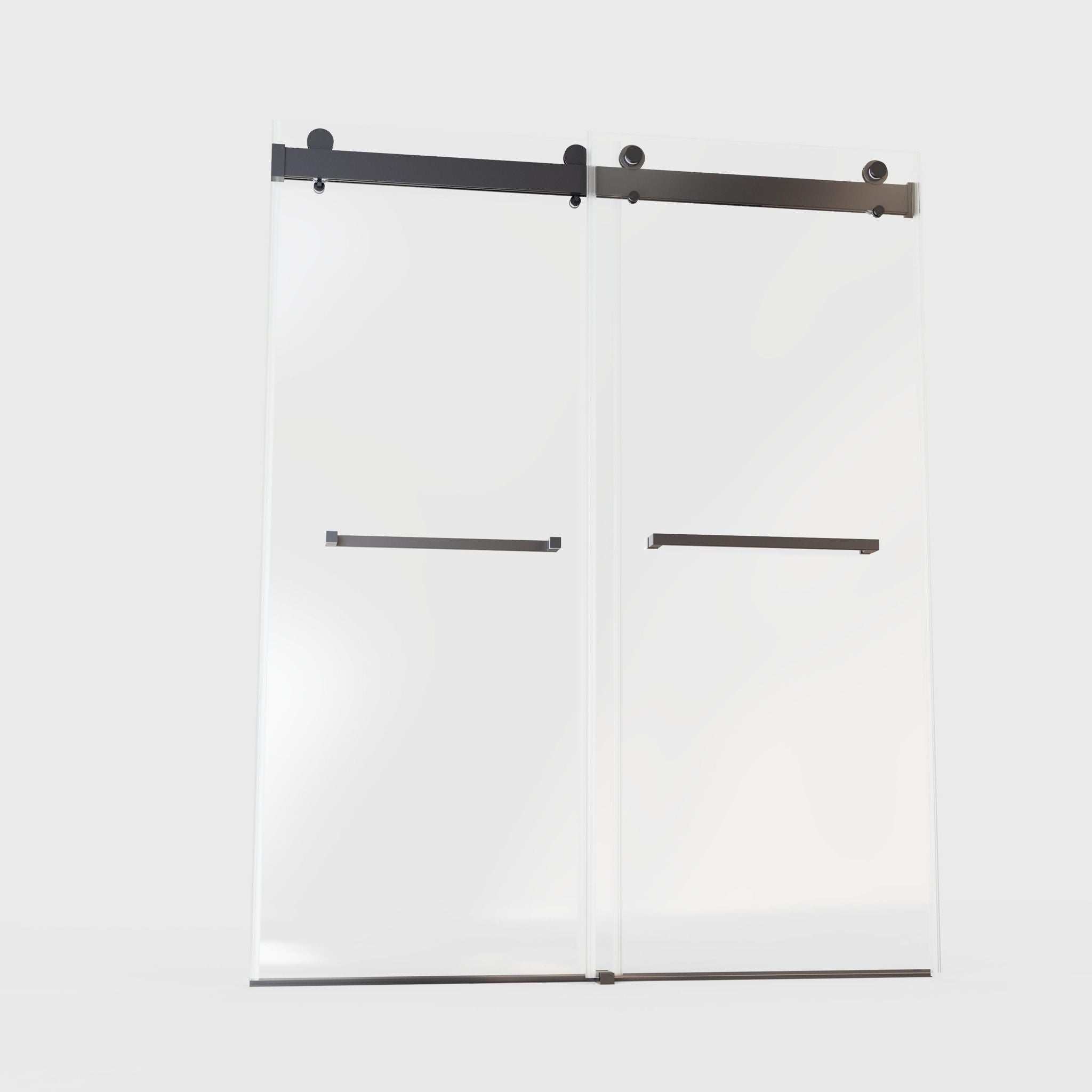 Frameless Double Sliding Soft-Close Shower Door, 3 / 8" (10Mm) Thick SGCC Tempered Glass Door, Matte