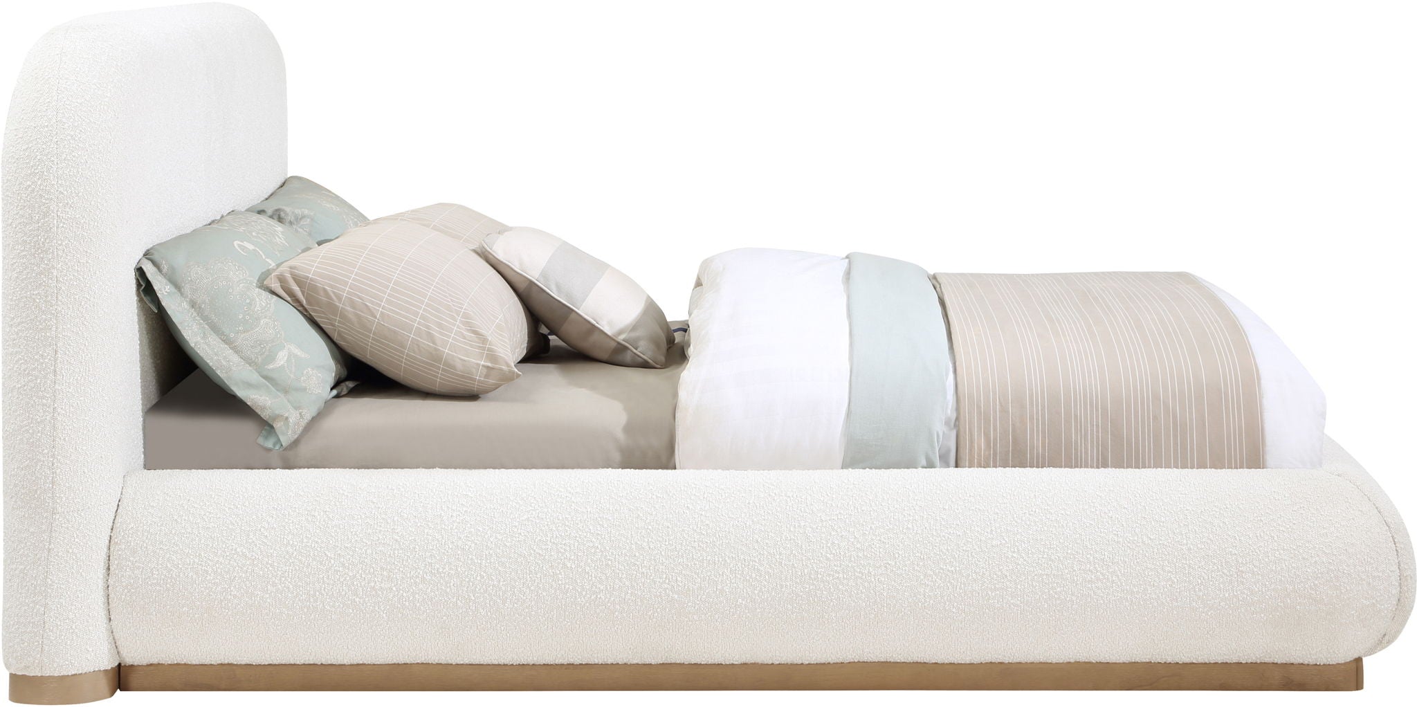 Vaughn - Boucle Bed With Natural Base