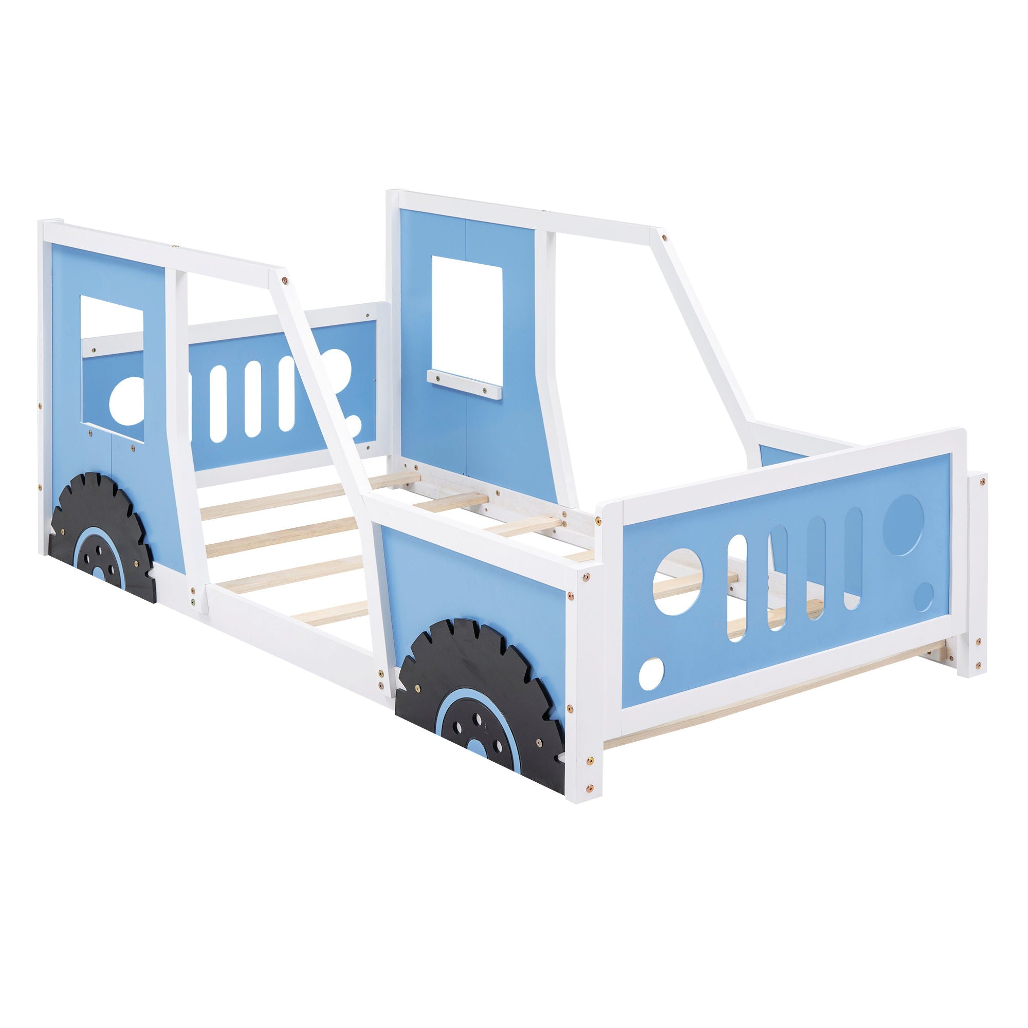 Classic Car Shaped Platform Bed With Wheels