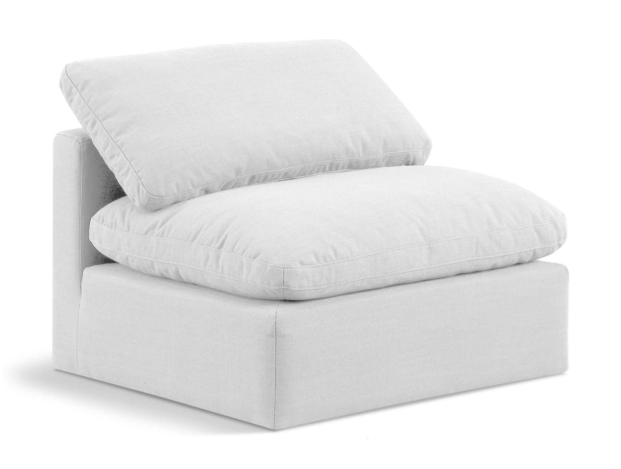 Indulge - Linen Armless Chair - White