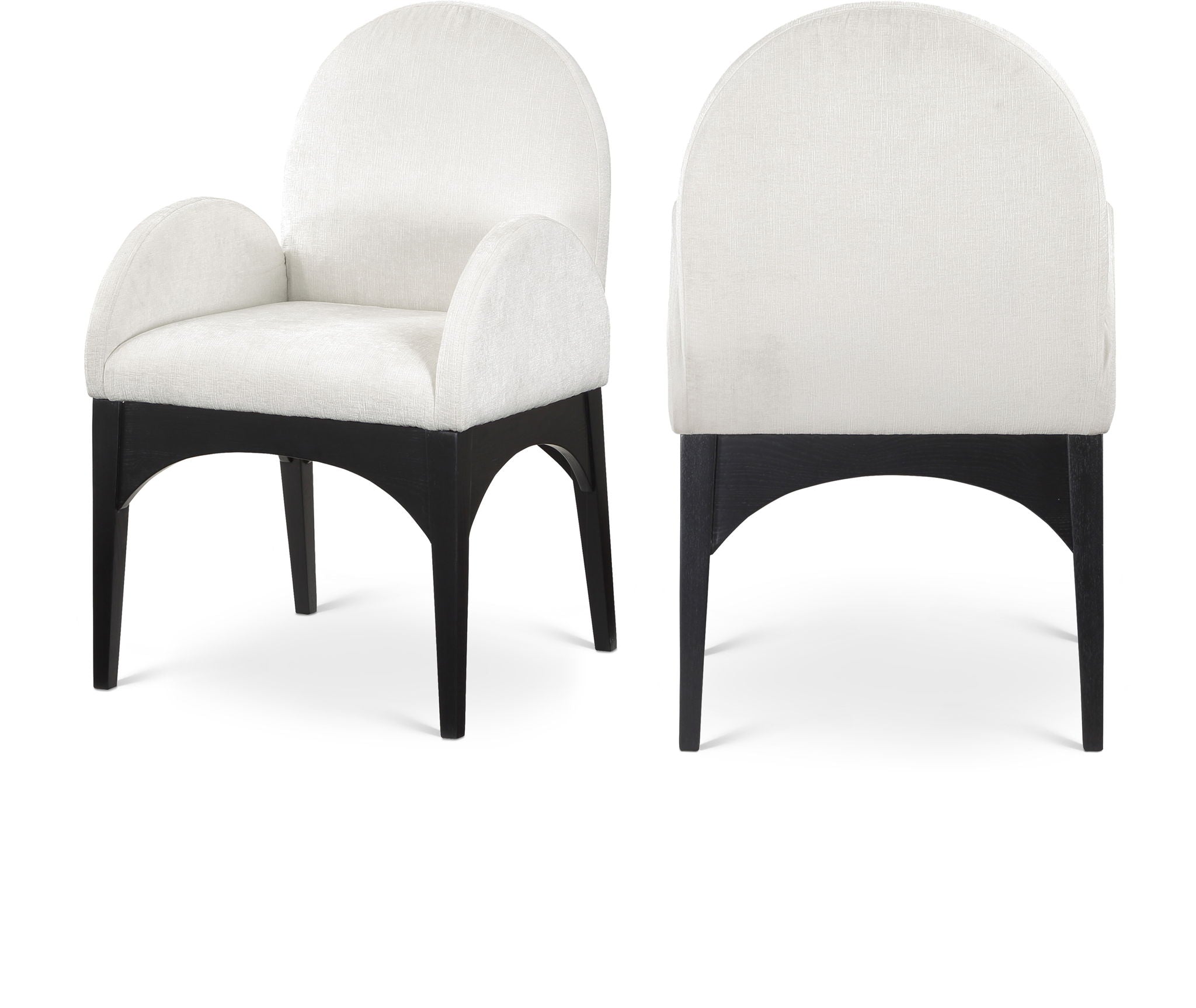 Waldorf - Chenille Dining Arm Chair With Black Legs