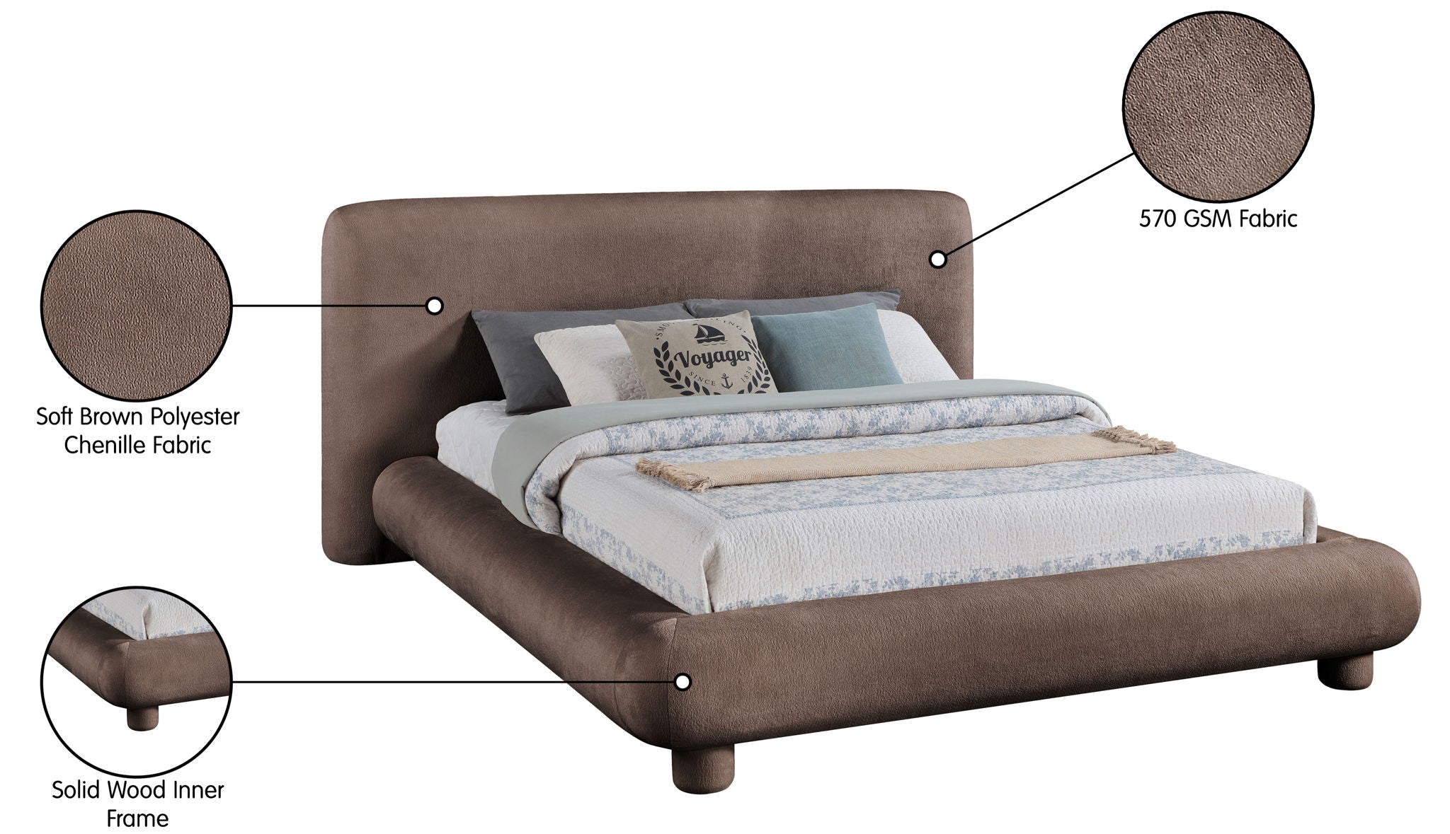 Blair - Chenille Upholstered Bed