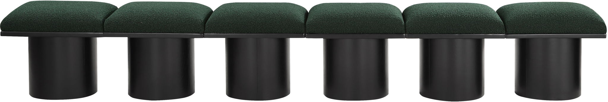 Pavilion - 6 Piece Modular Bench With Black Base