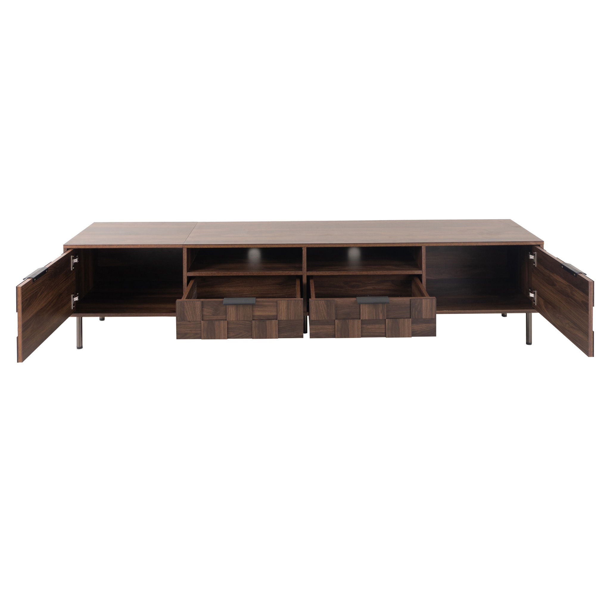 TV Stand With 2 Drawers, Media Console Table, Storage Cabinet With Cable Management