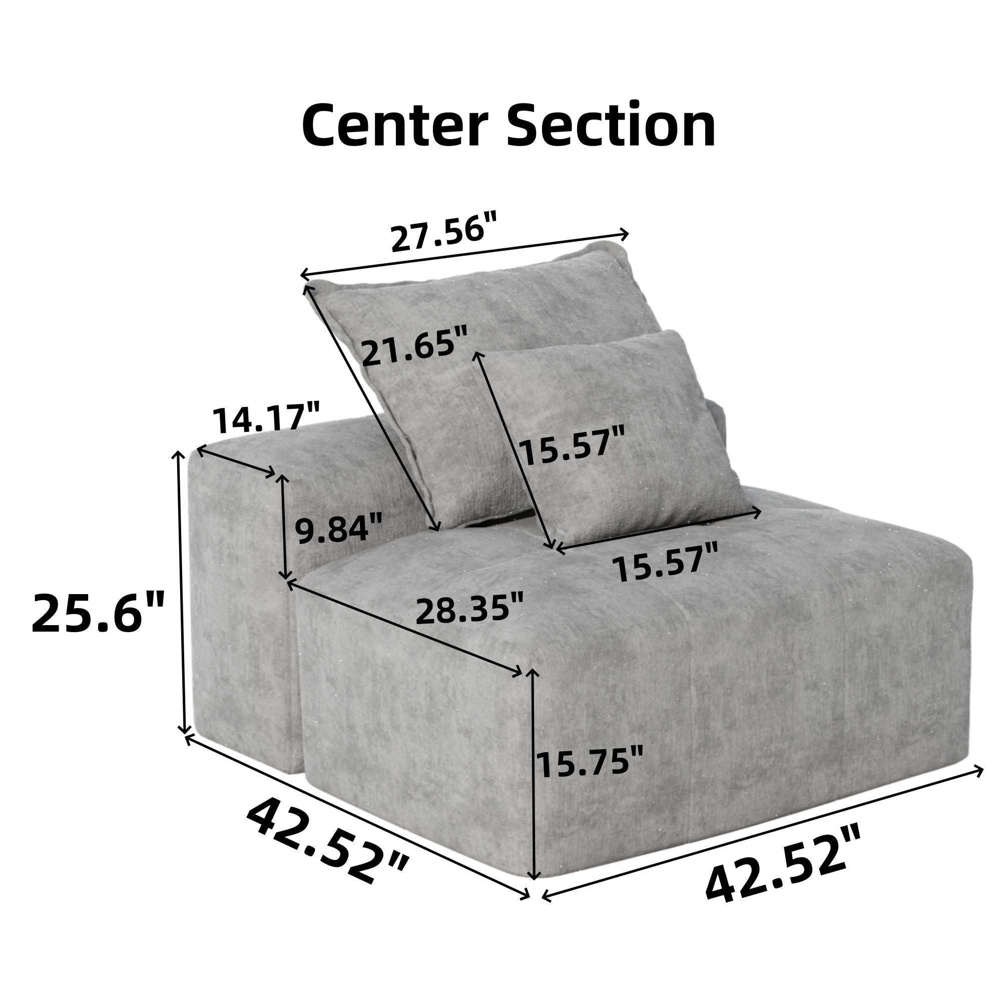 Modern Oversized Diy Combination Modular Sectional Sofa With Pillows