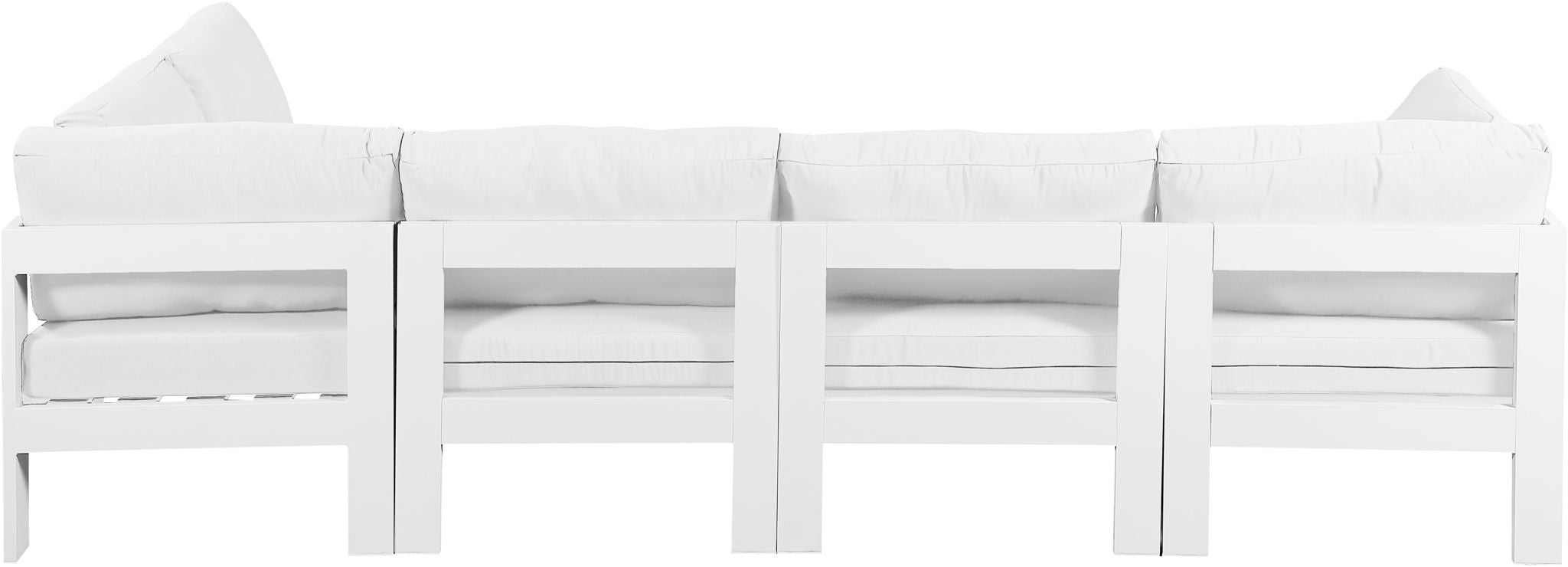 Nizuc - Outdoor Patio 5 Piece Modular Sectional With White Frame