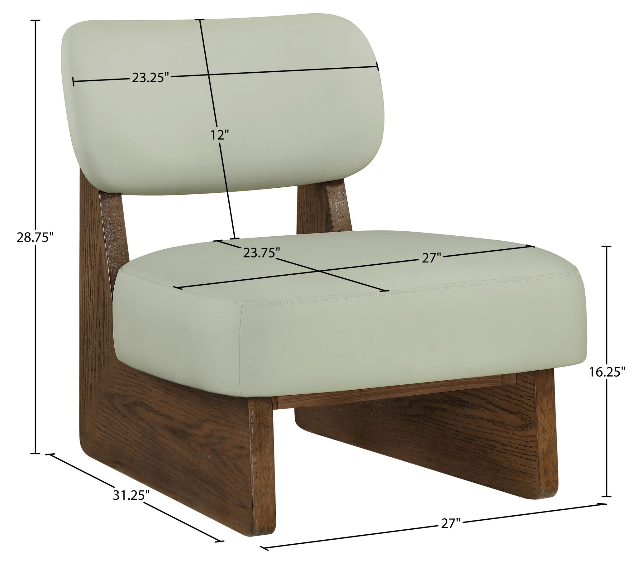 Vetra - Vegan Leather Upholstered Accent Chair With Brown Base
