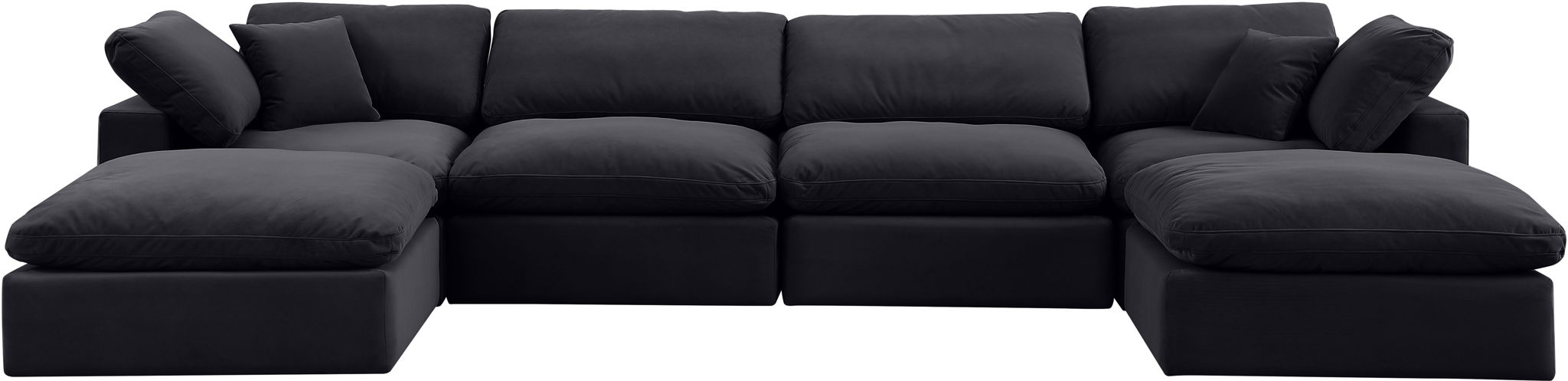 Comfy - 6 Piece Velvet Modular Double Chaise Sectional