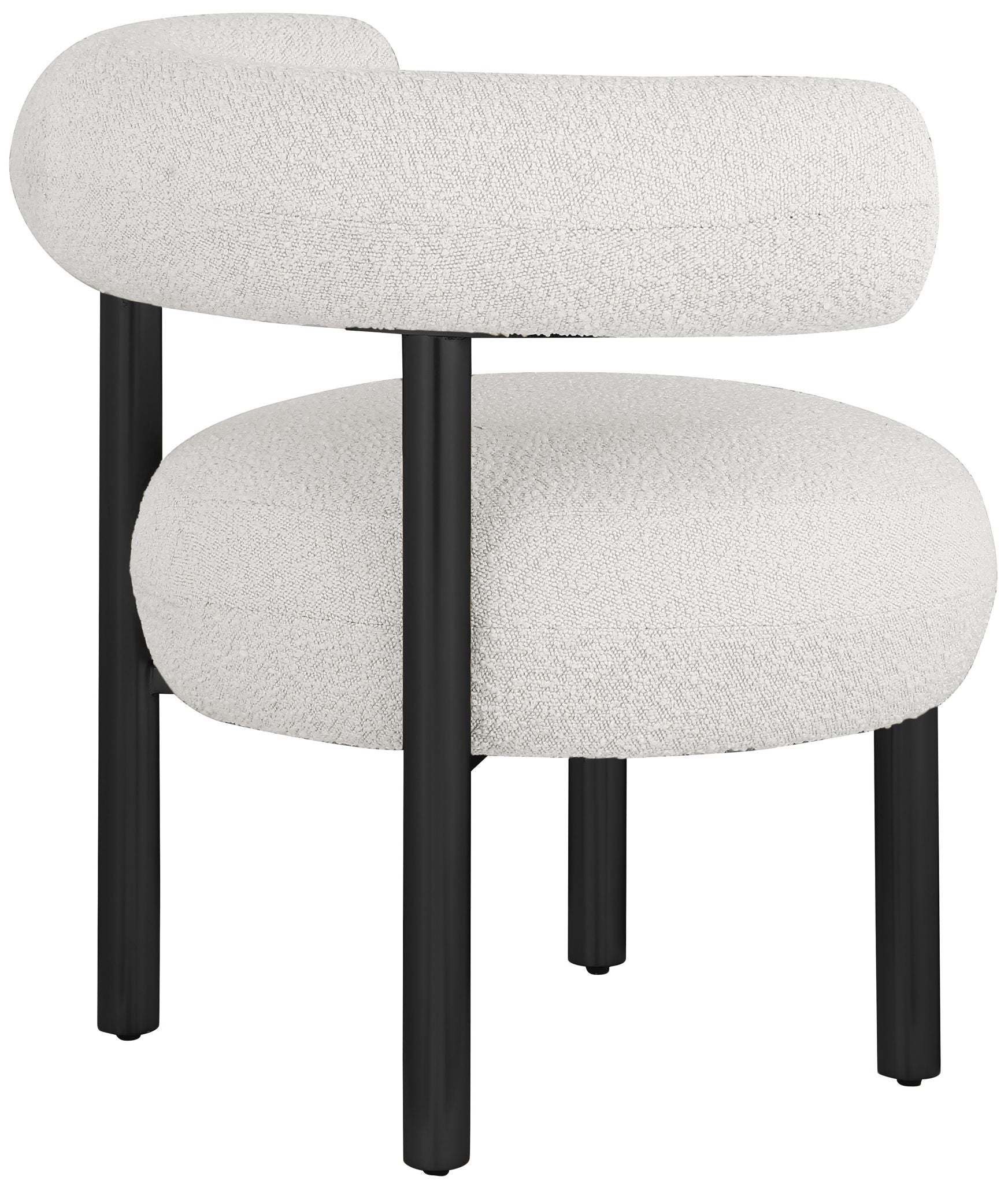Bordeaux - Boucle Fabric Accent Chair With Black Legs