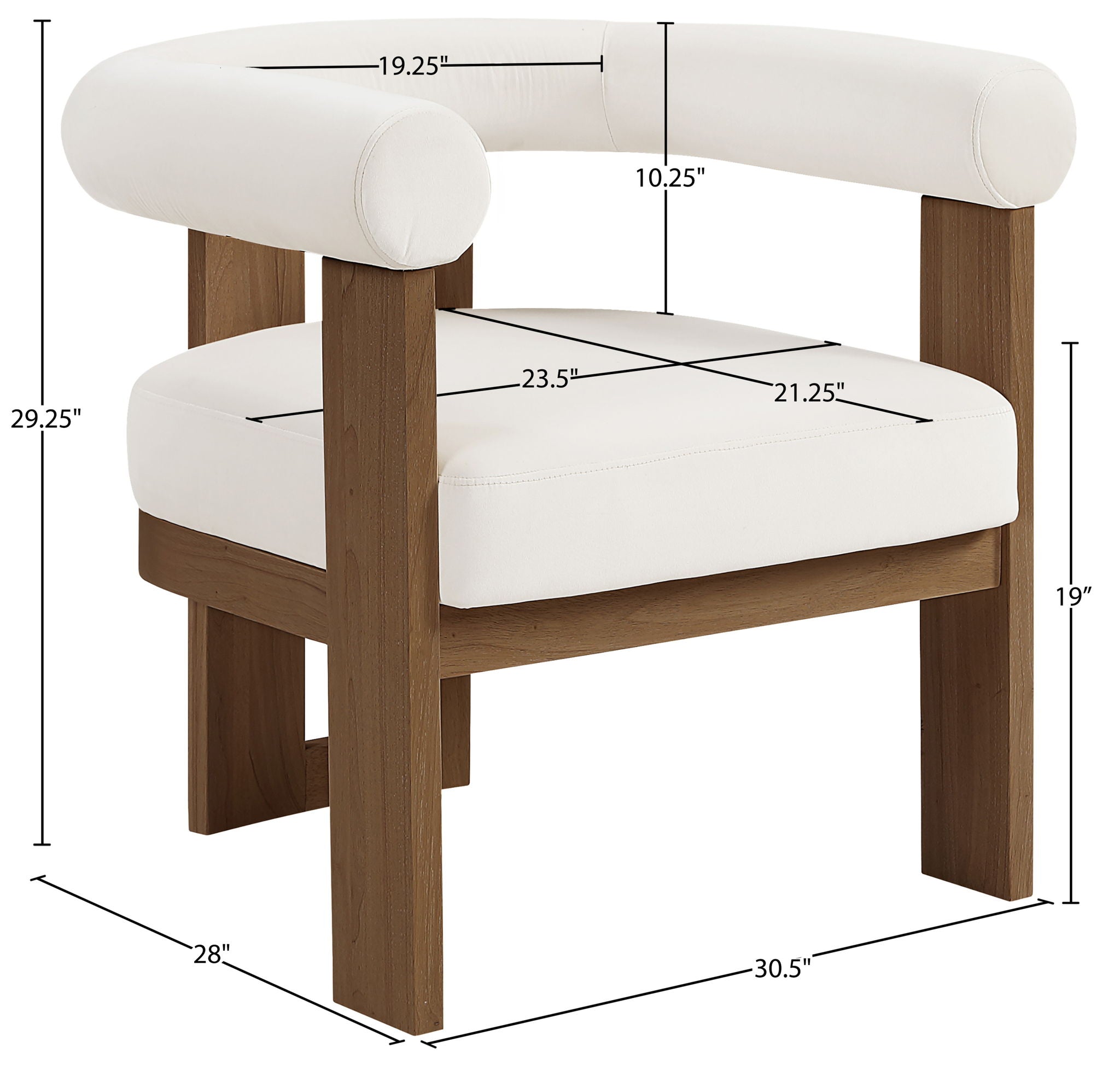 Arienzo - Performance Fabric Upholstered Accent Chair - Walnut Base