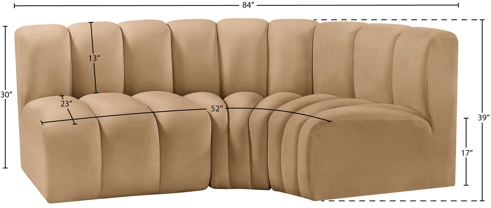 Arc - Velvet 3 Piece Sofa
