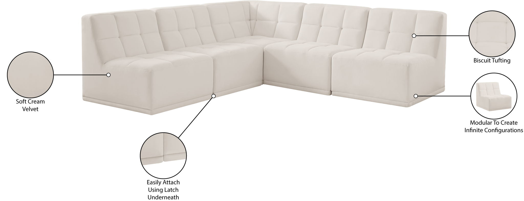 Relax - 5 Piece Modular Sectional