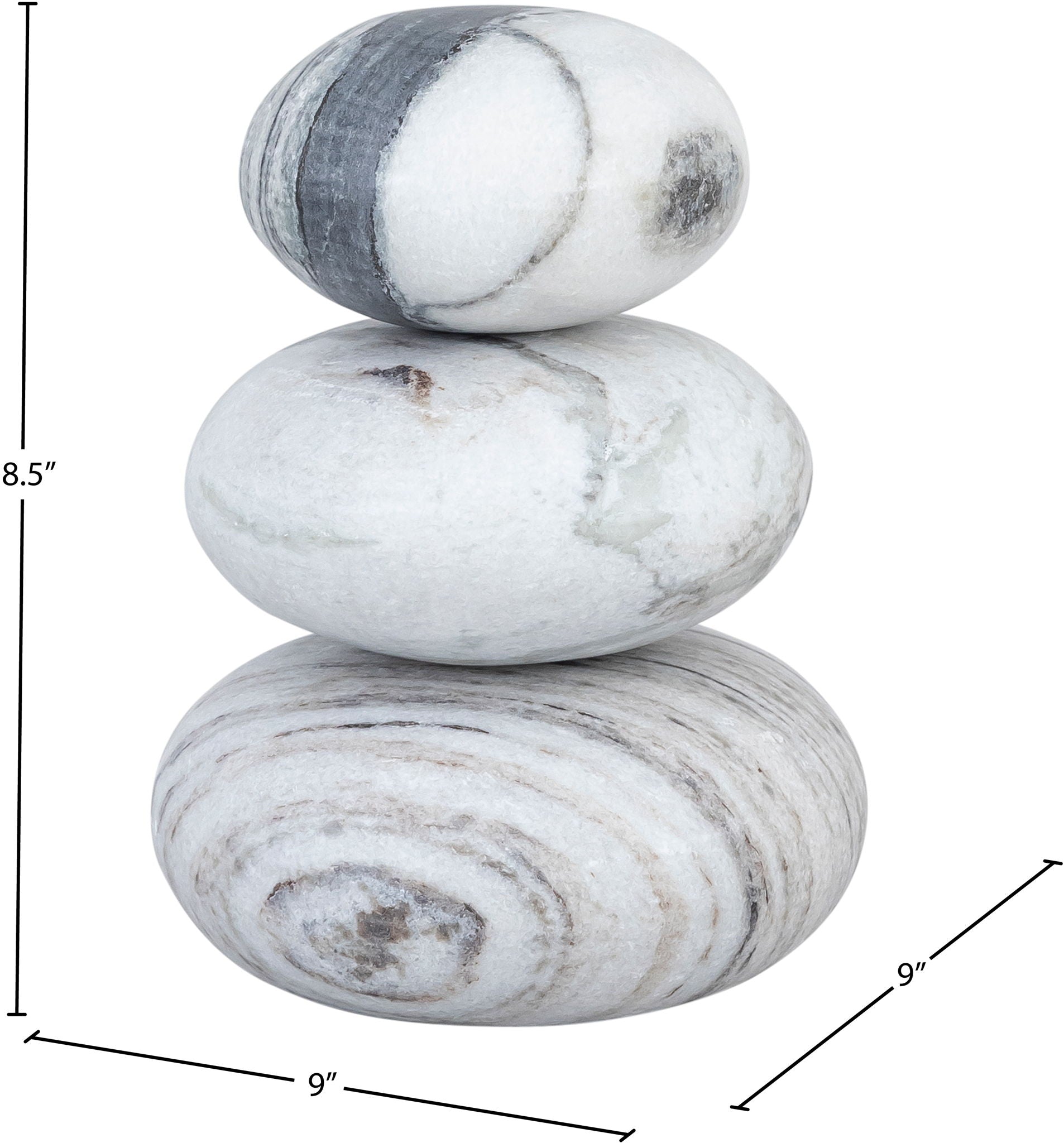 Pumpkin - 3 Piece Marble Decorative Object - Panda