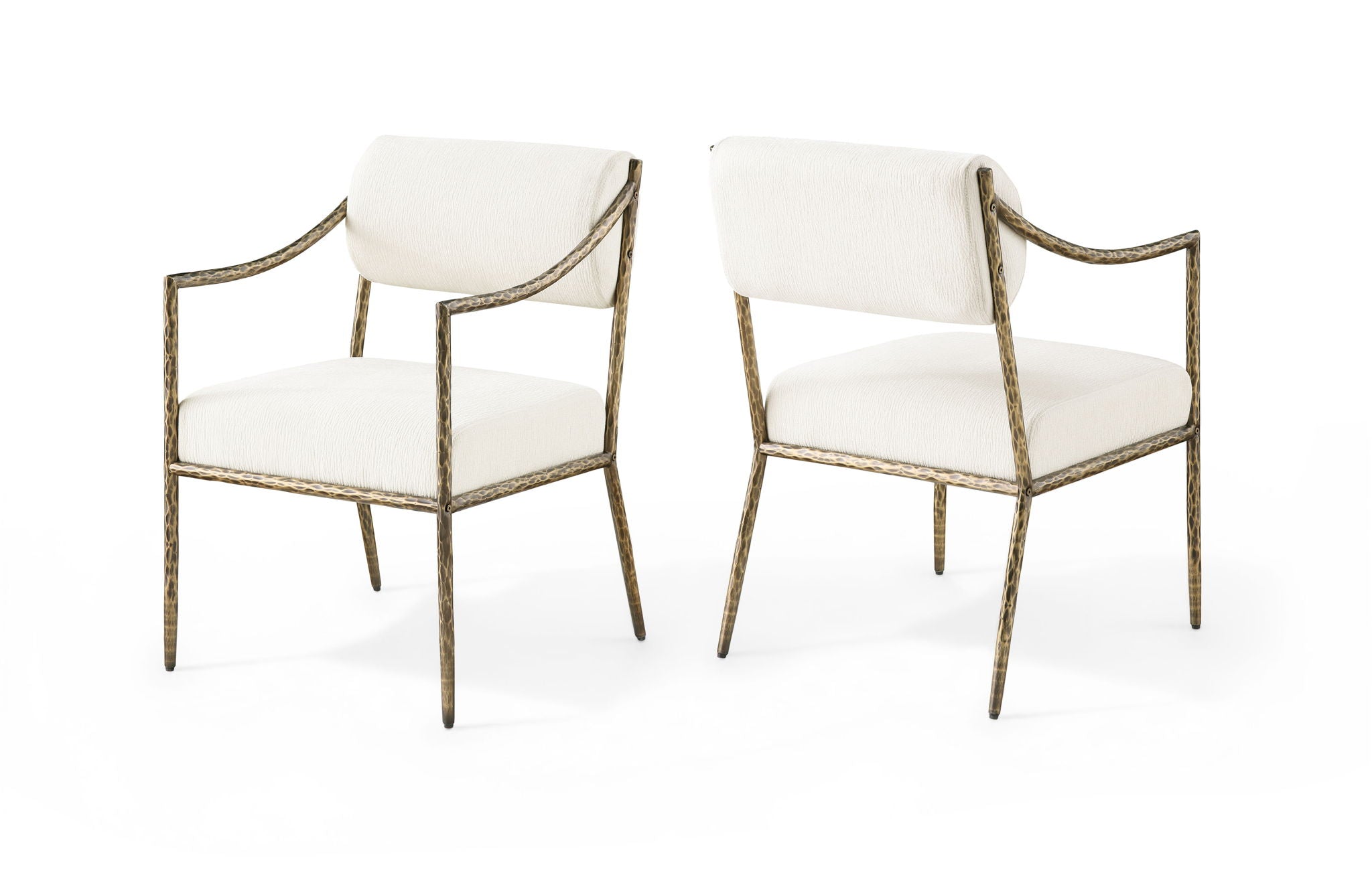Bastille - Upholstered Dining Arm Chair (Set of 2) - Brass Frame