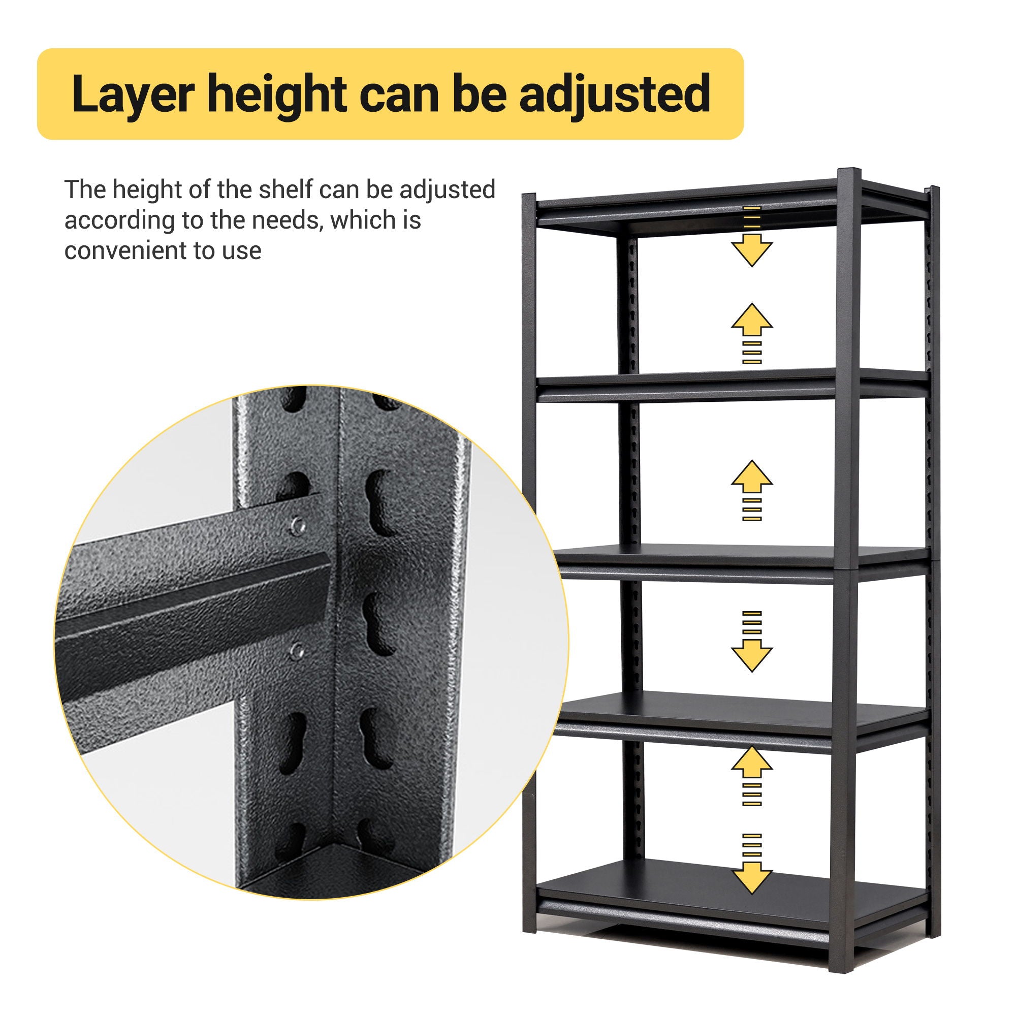 Industrial Heavy Duty Metal Garage Shelving Unit, Adjustable Storage Rack