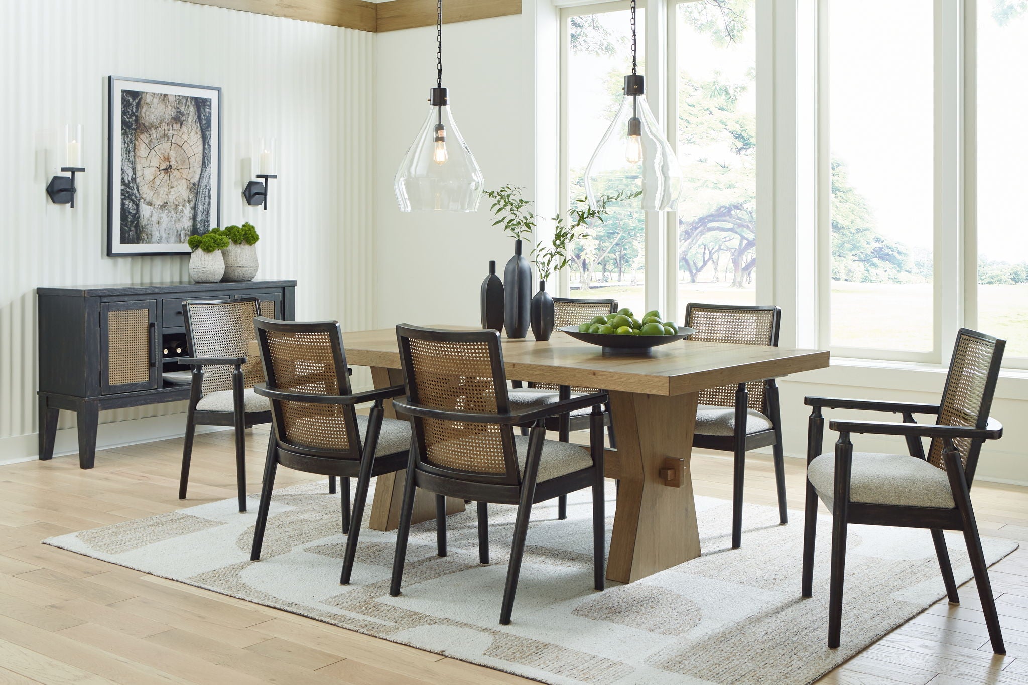 Galliden - Dining Upholstered Arm Chair (Set of 2) - Black