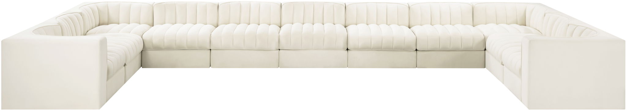 Rummi - Velvet Performance Fabric Upholstered 11 Piece Modular Sectional