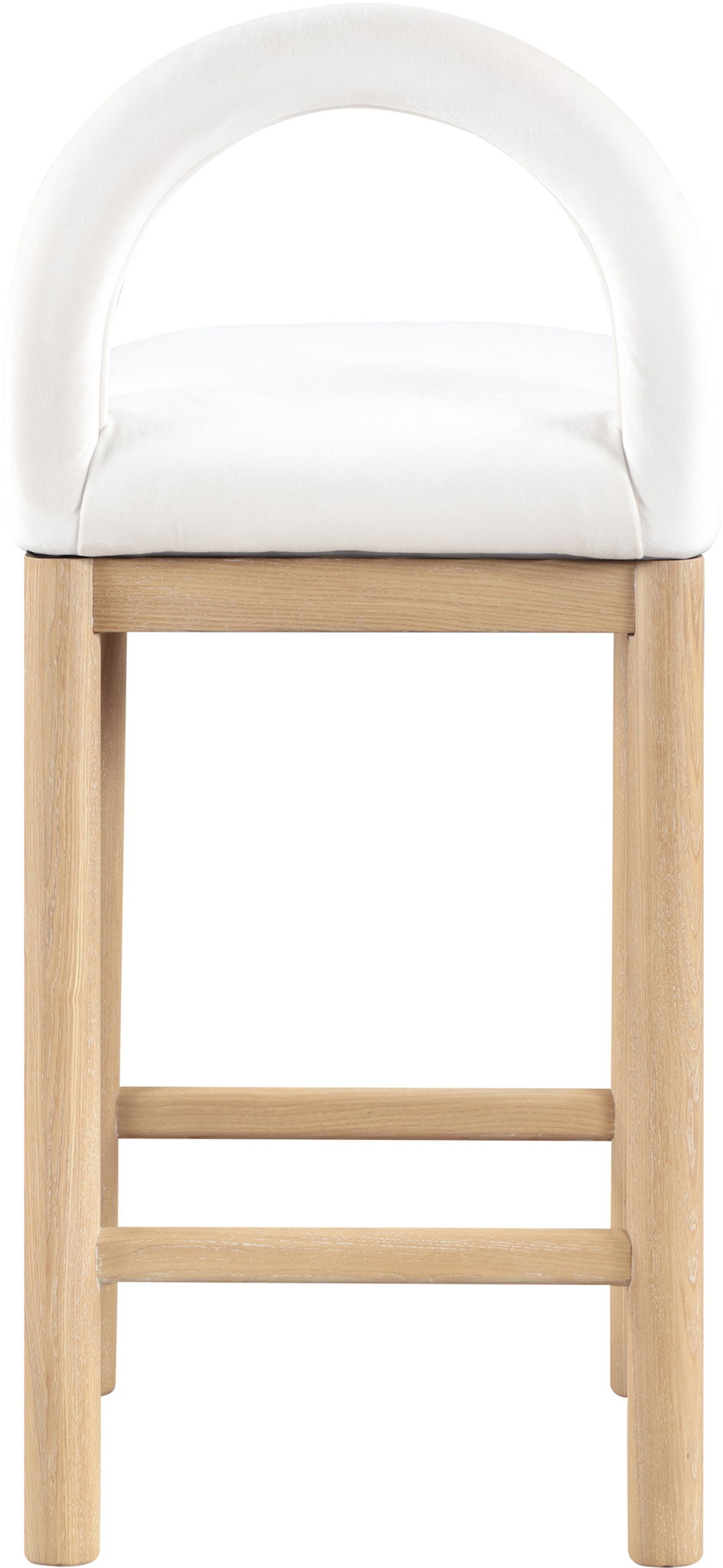Conrad - Velvet Counter Stool With Natural Legs