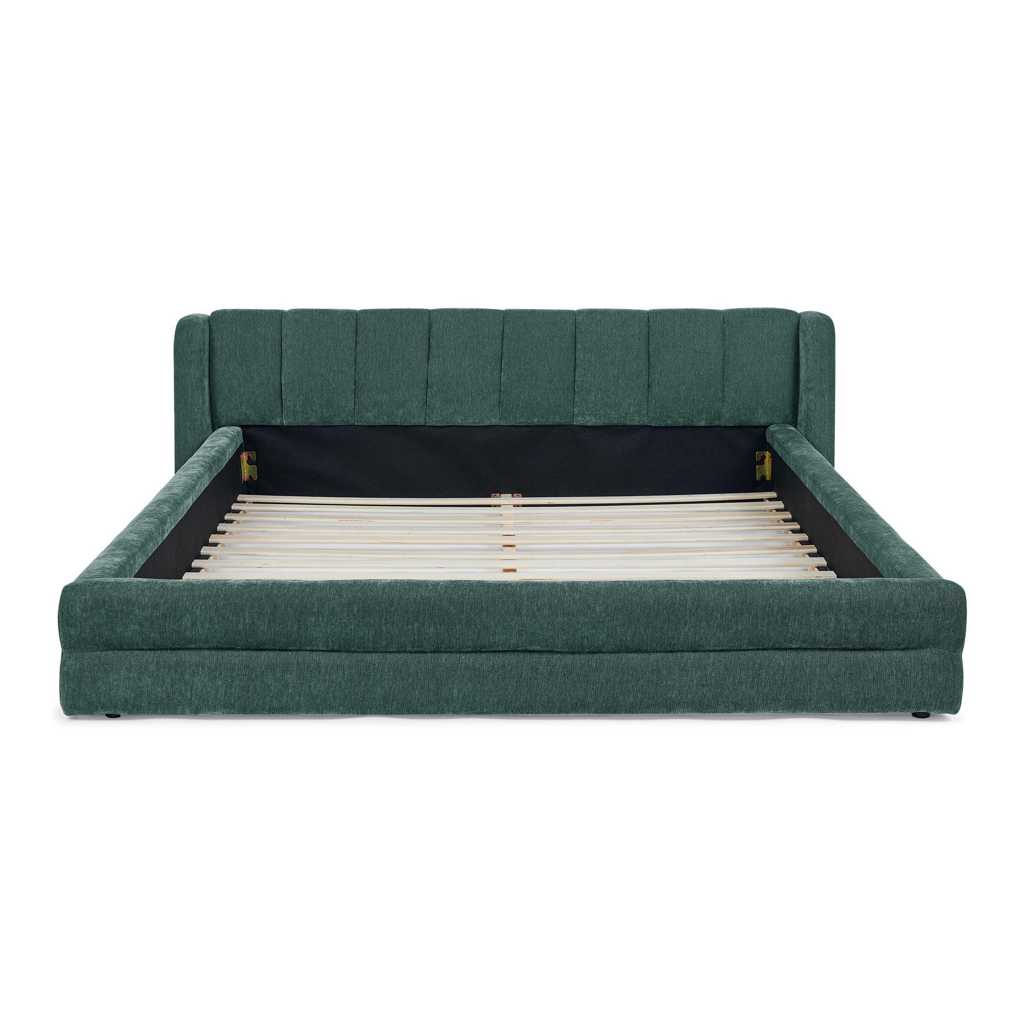 Modern Upholstered Bed Frame With Thick Fabric And Headboard