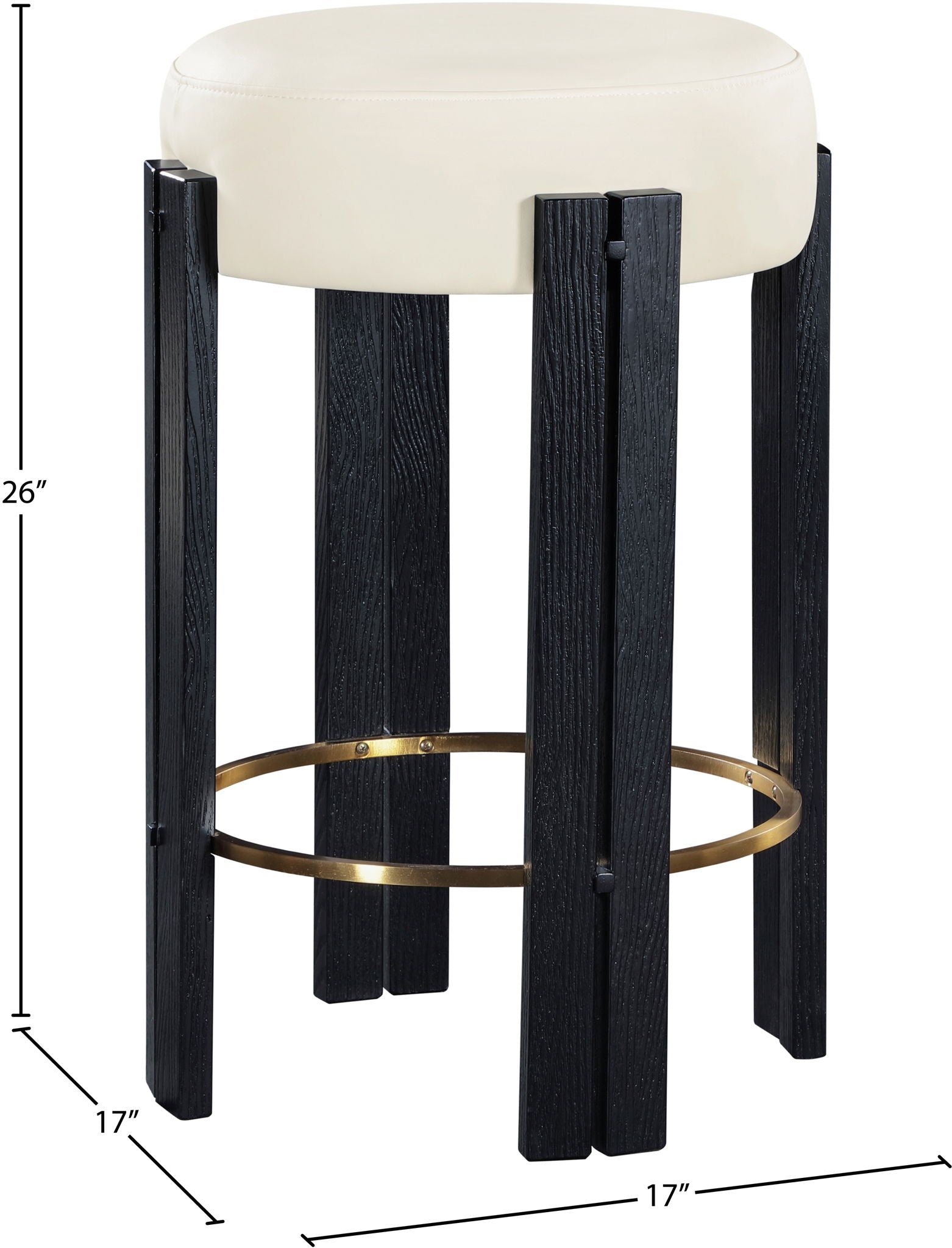 Harrison - Counter Stool With Black Legs