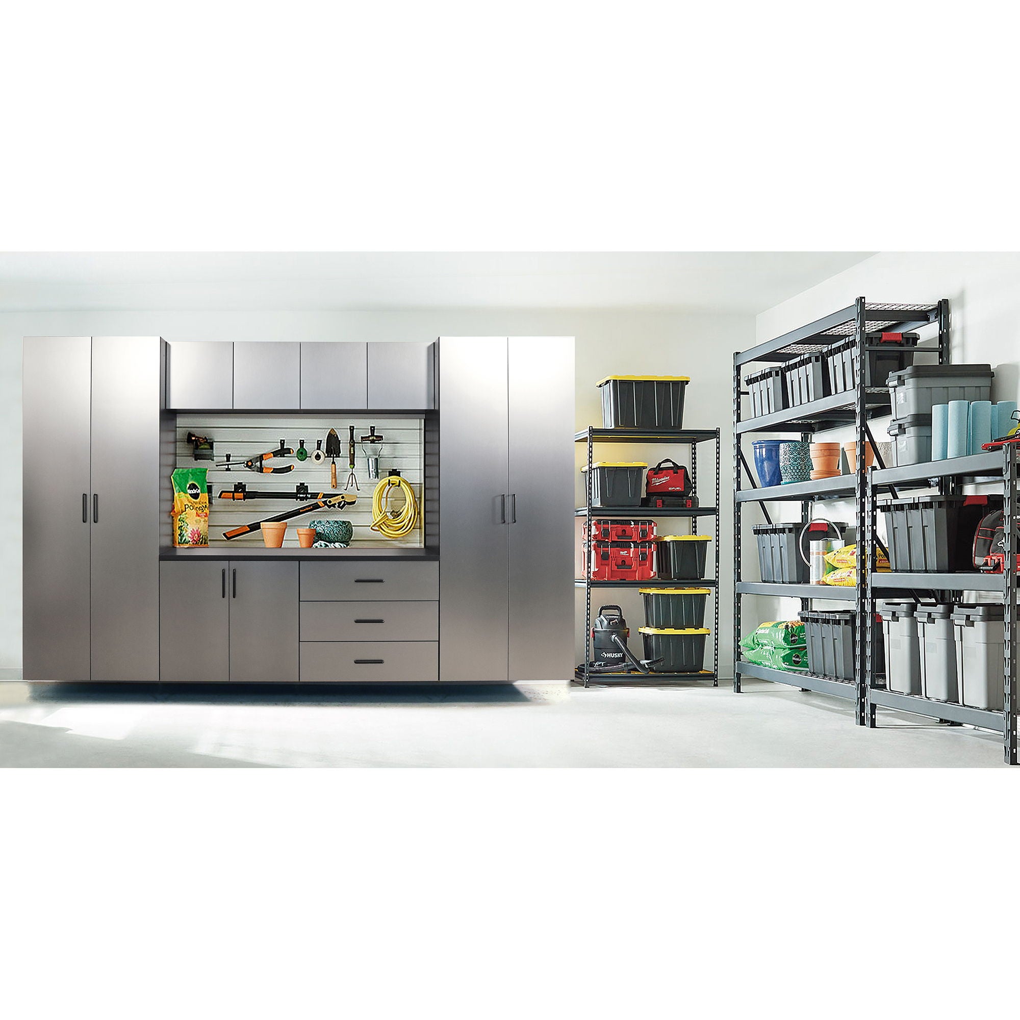 Astro Series - Wall Mounted Base Door Storage Cabinet - Metallic Gray
