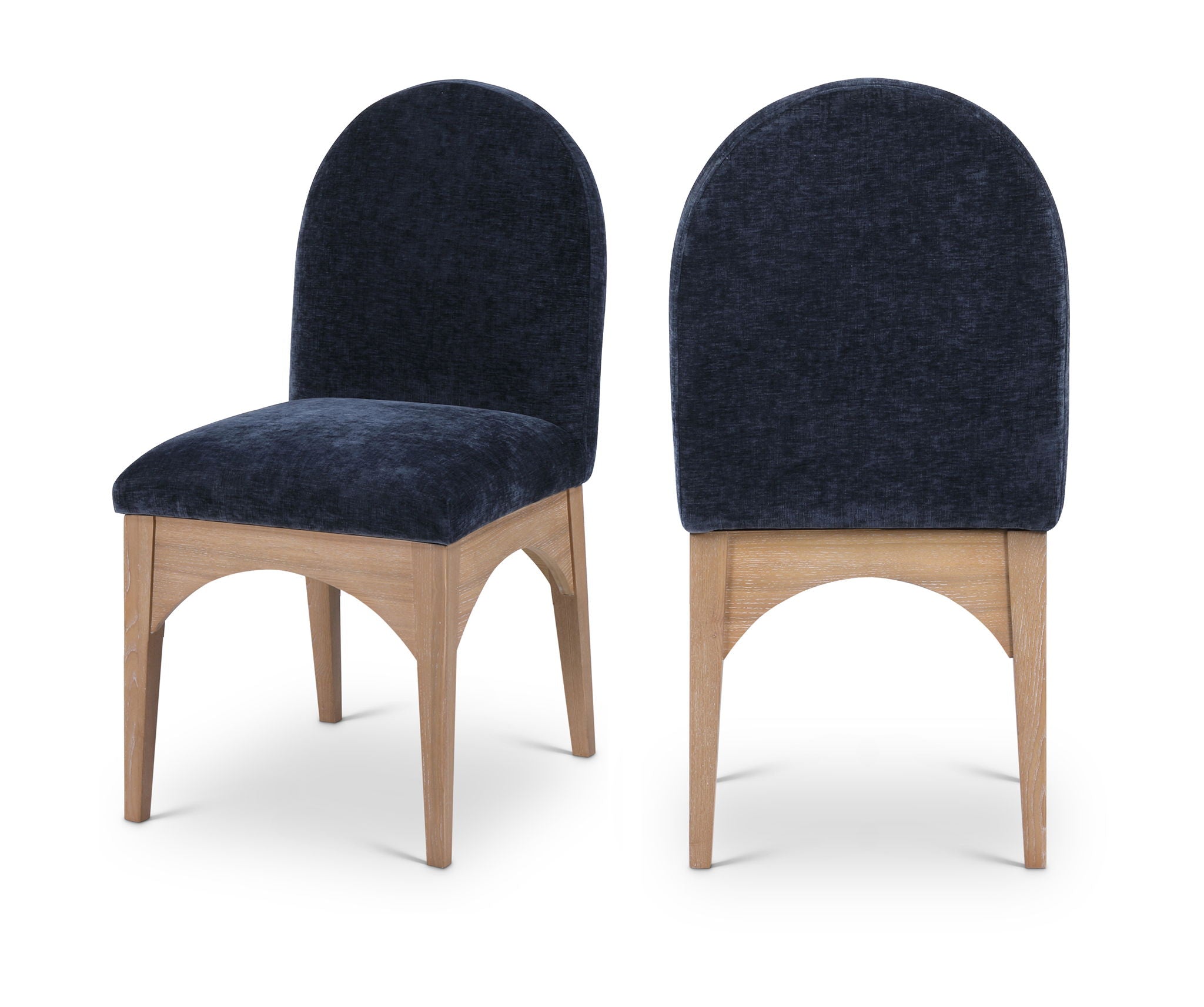 Waldorf - Chenille Dining Side Chair With Natural Legs