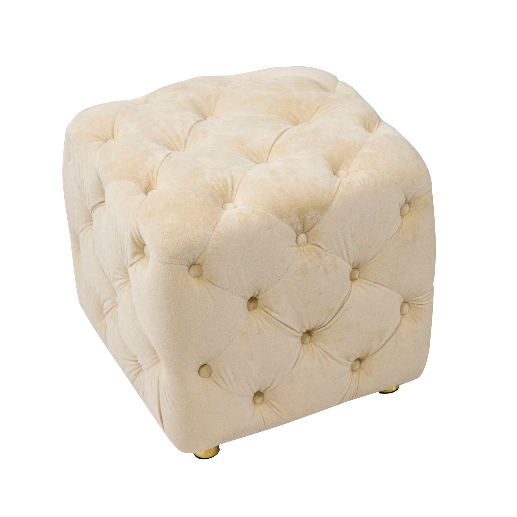 Modern Upholstered Ottoman, Exquisite Small End Table, Soft Foot Stool, Dressing Makeup Chair, Comfortable Seat For Living Room, Bedroom, Entrance