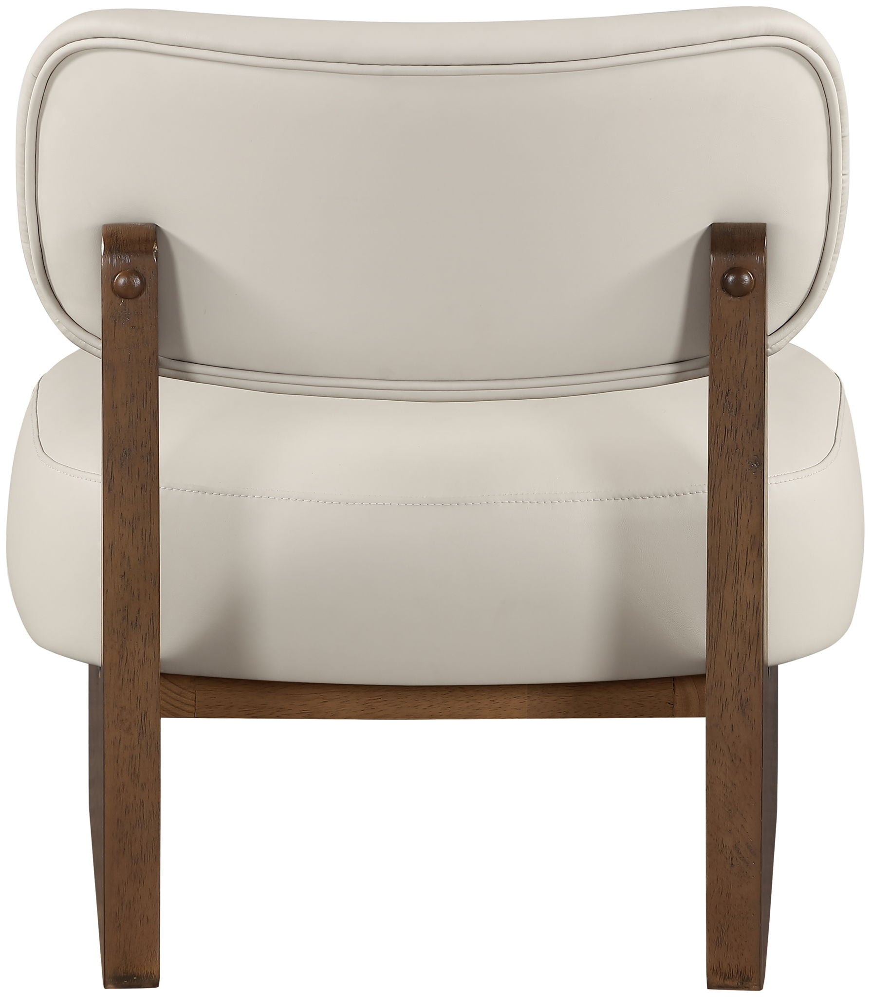 Vetra - Vegan Leather Upholstered Accent Chair - Taupe / Painted Brown