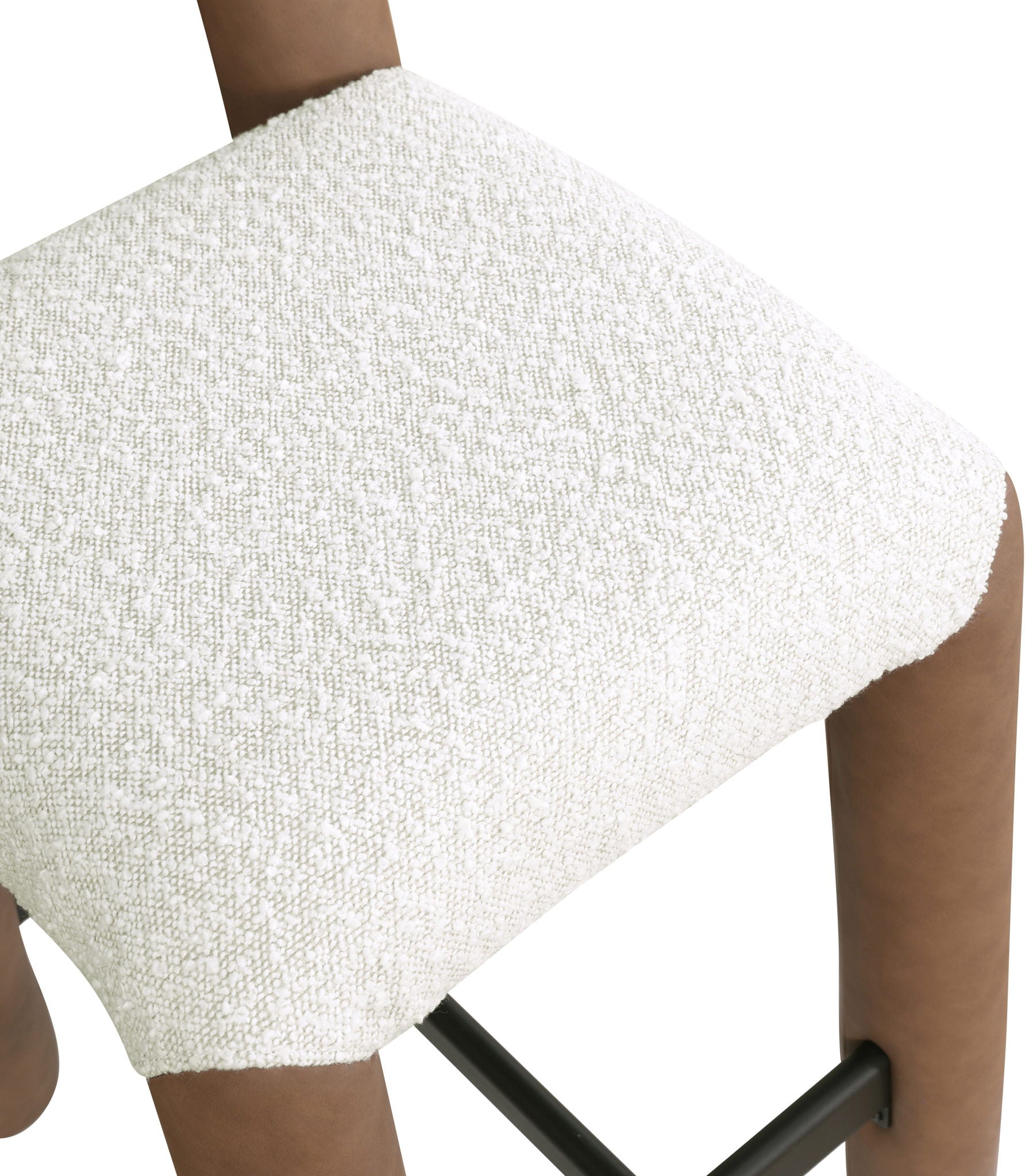 Amari - Vegan Leather and Boucle Fabric Stool