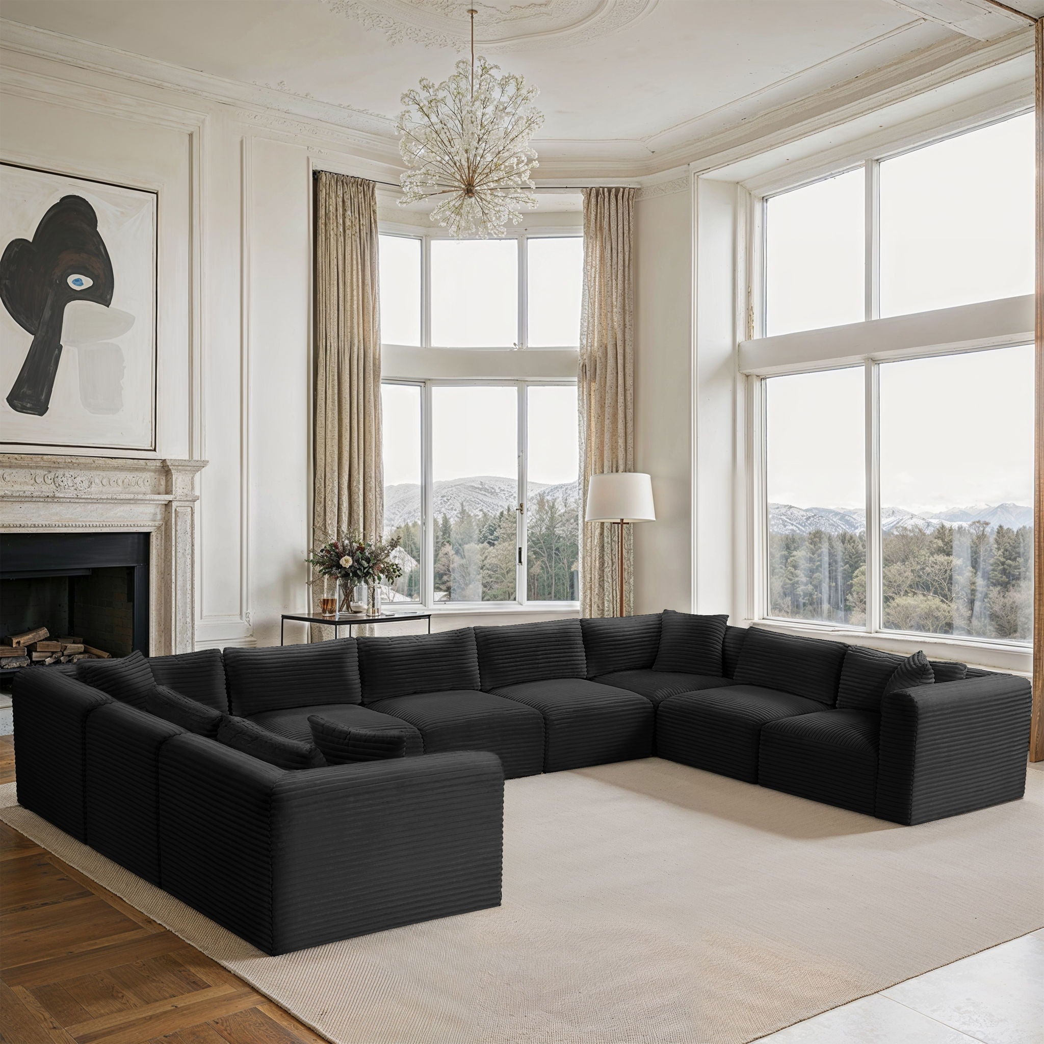 Shaggy - 9 Piece Modular U-Shaped Sectional