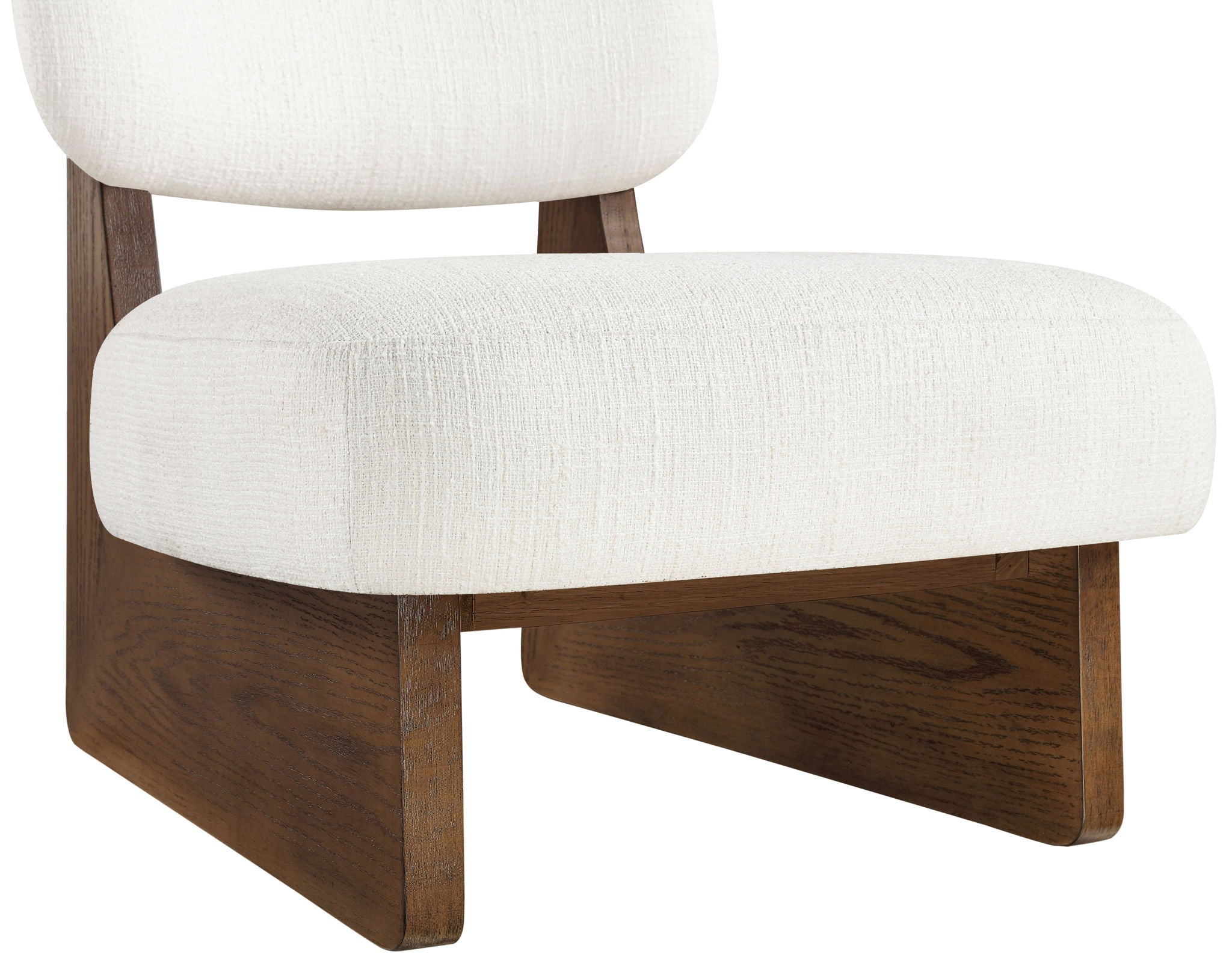 Vetra - Linen Textured Fabric Upholstered Accent Chair With Brown Base