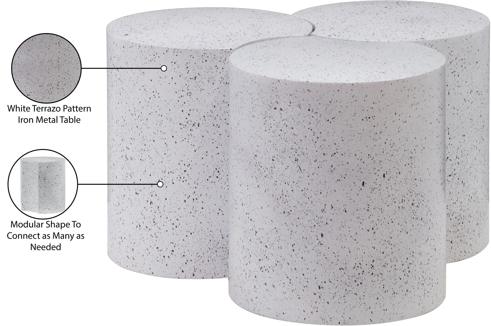 Dimple - 3 Piece Modular Coffee Table - Terazzo Finish