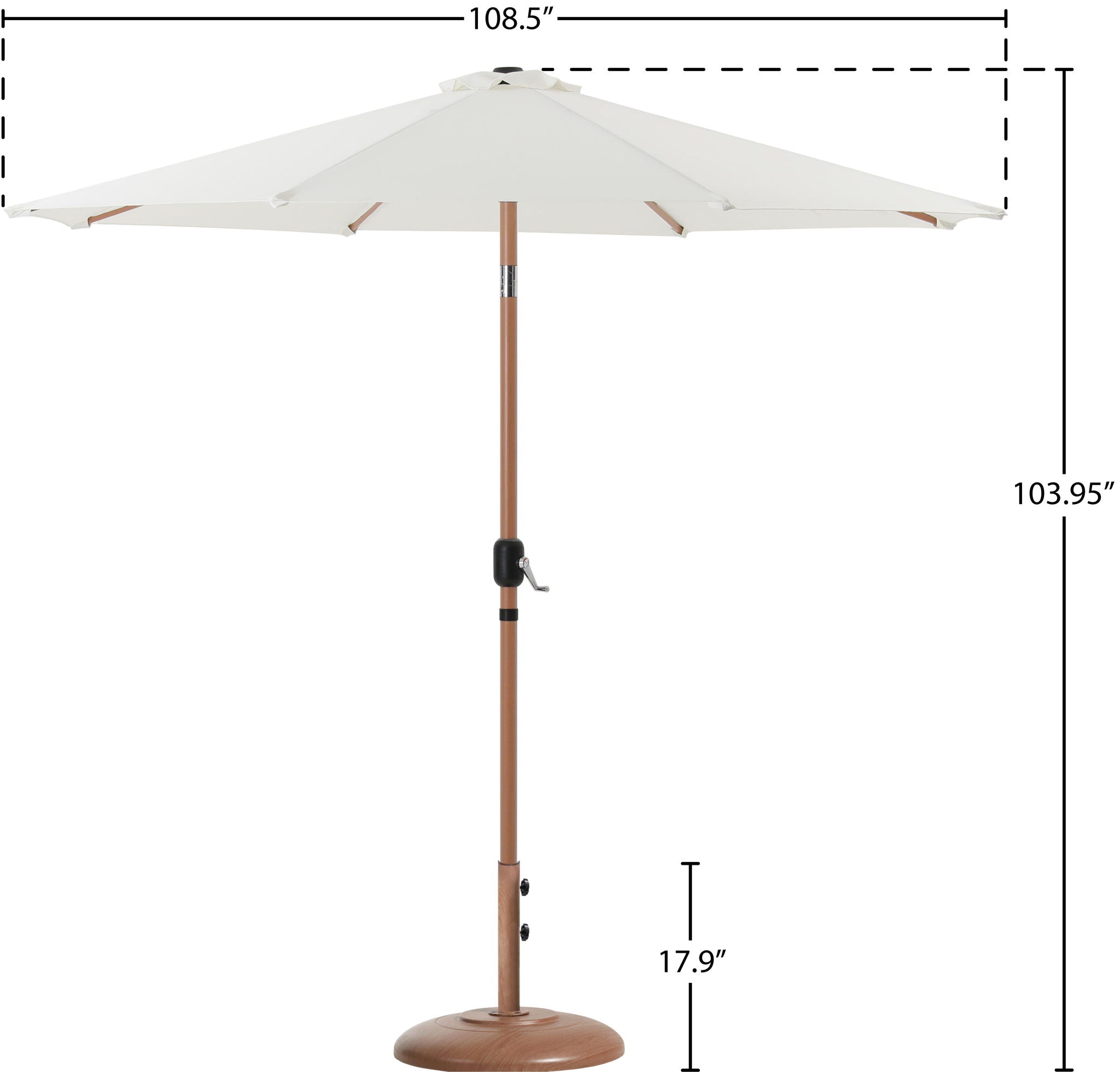 Fiji - Aluminum Patio Umbrella With Round Teak Base