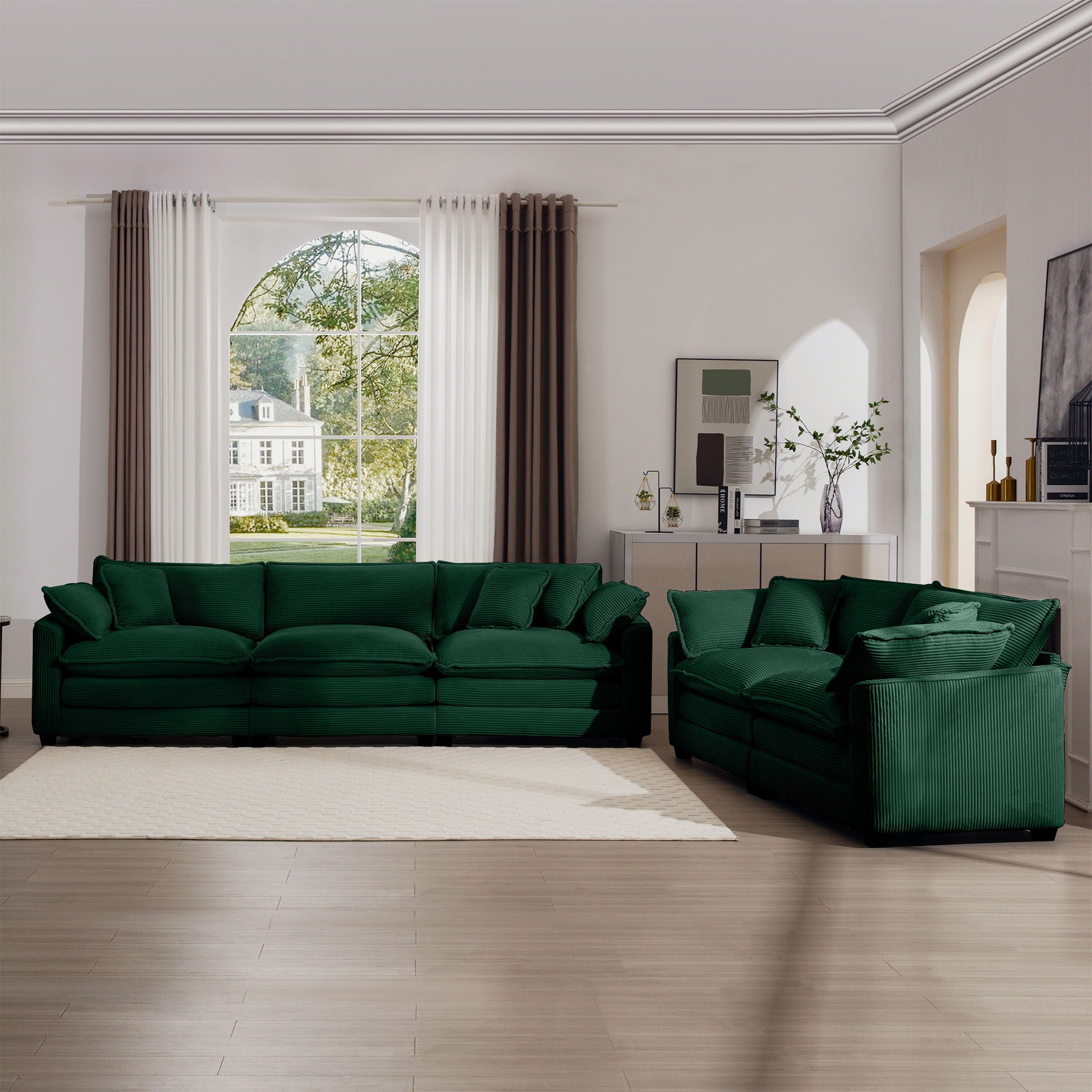 Elegant Oversized Sectional Sofa Set With Deep Seats And Flexible Layout