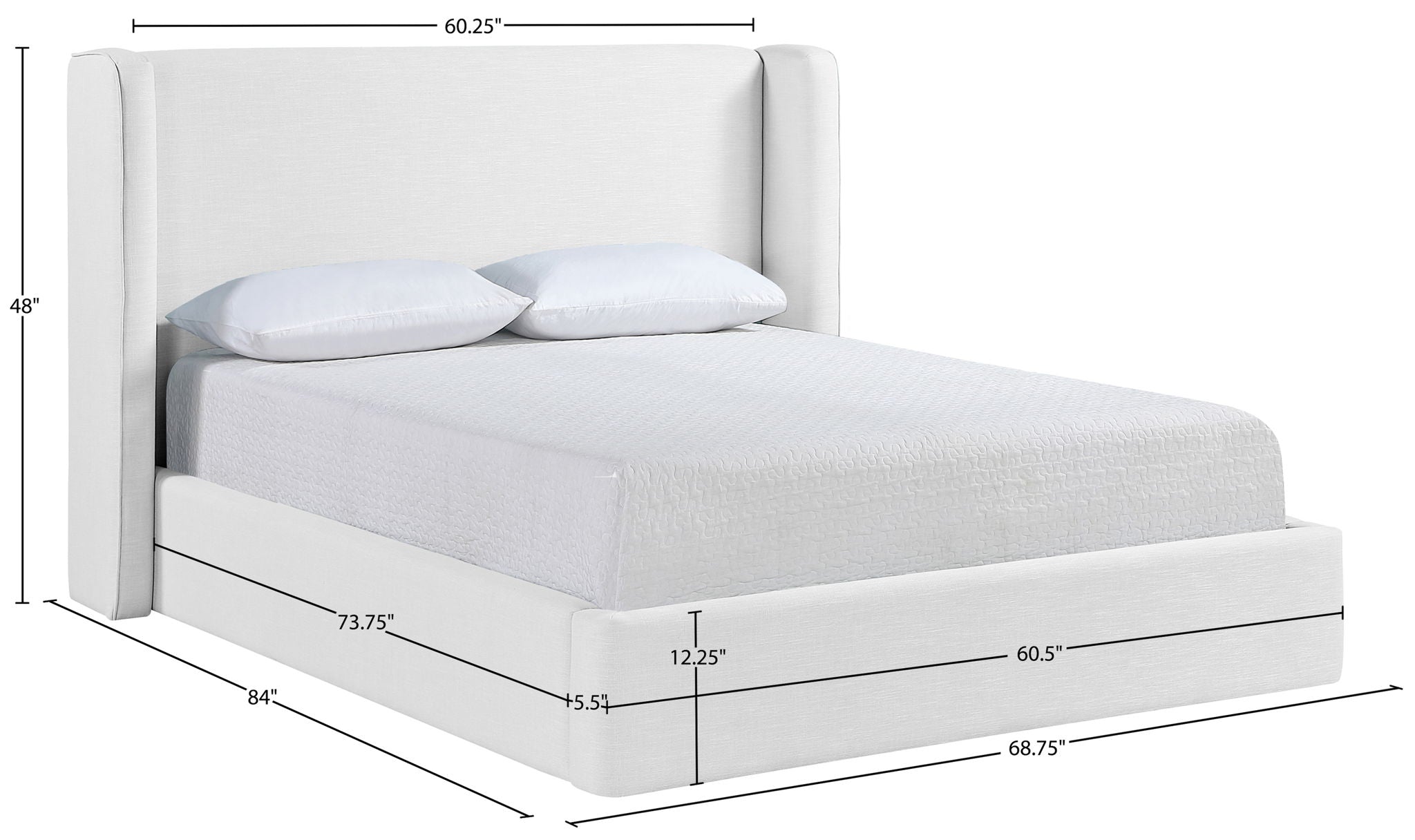 Kendall - Linen Textured Fabric Upholstered Bed