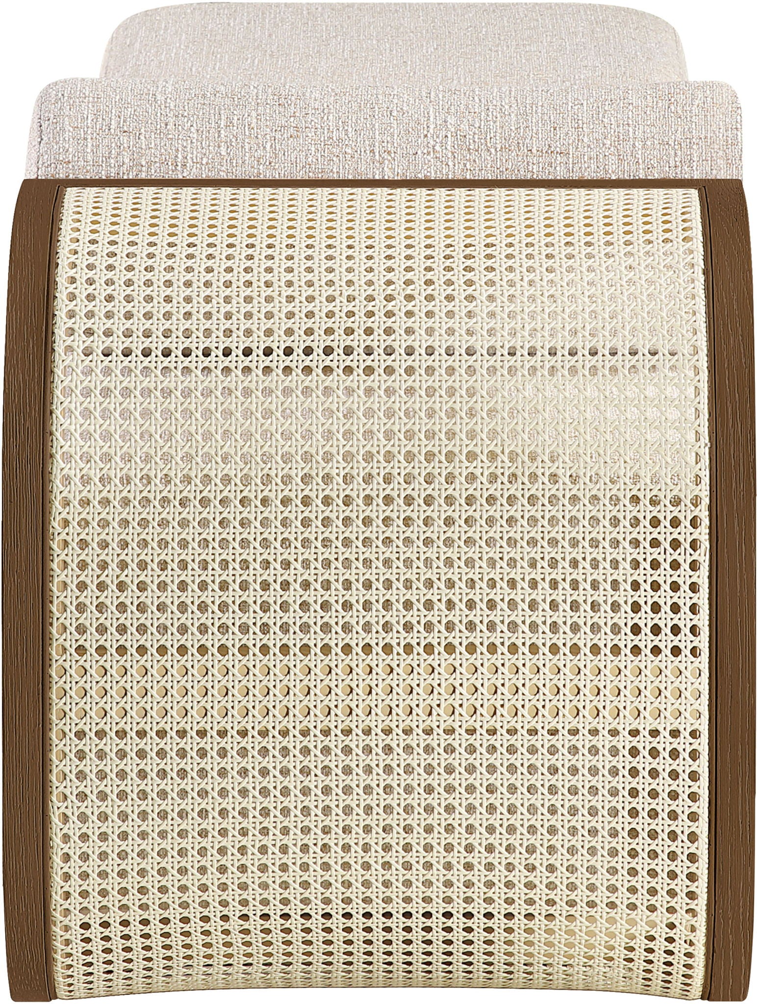 Zephyr - Linen Textured Fabric Upholstered Chaise - Painted Brown Walnut Base