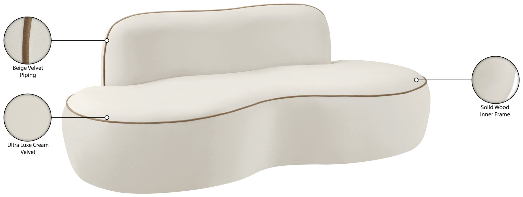 Swerve - Velvet 77" Upholstered Loveseat
