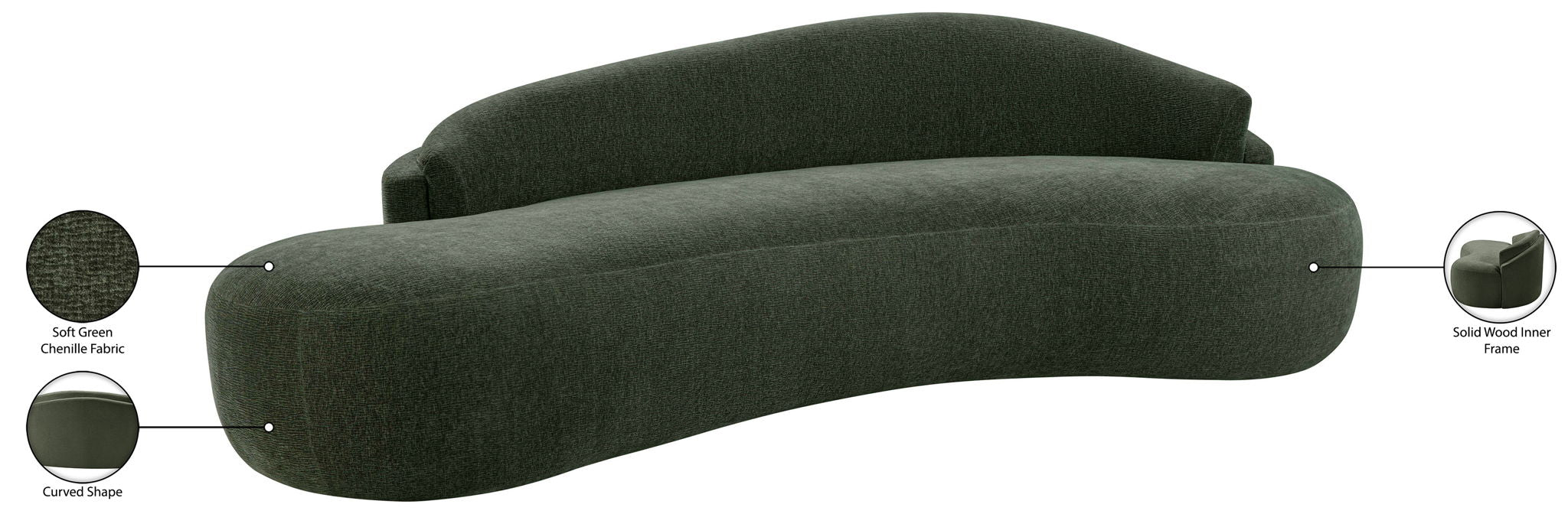 Caspian - Chenille Fabric Upholstered Sofa