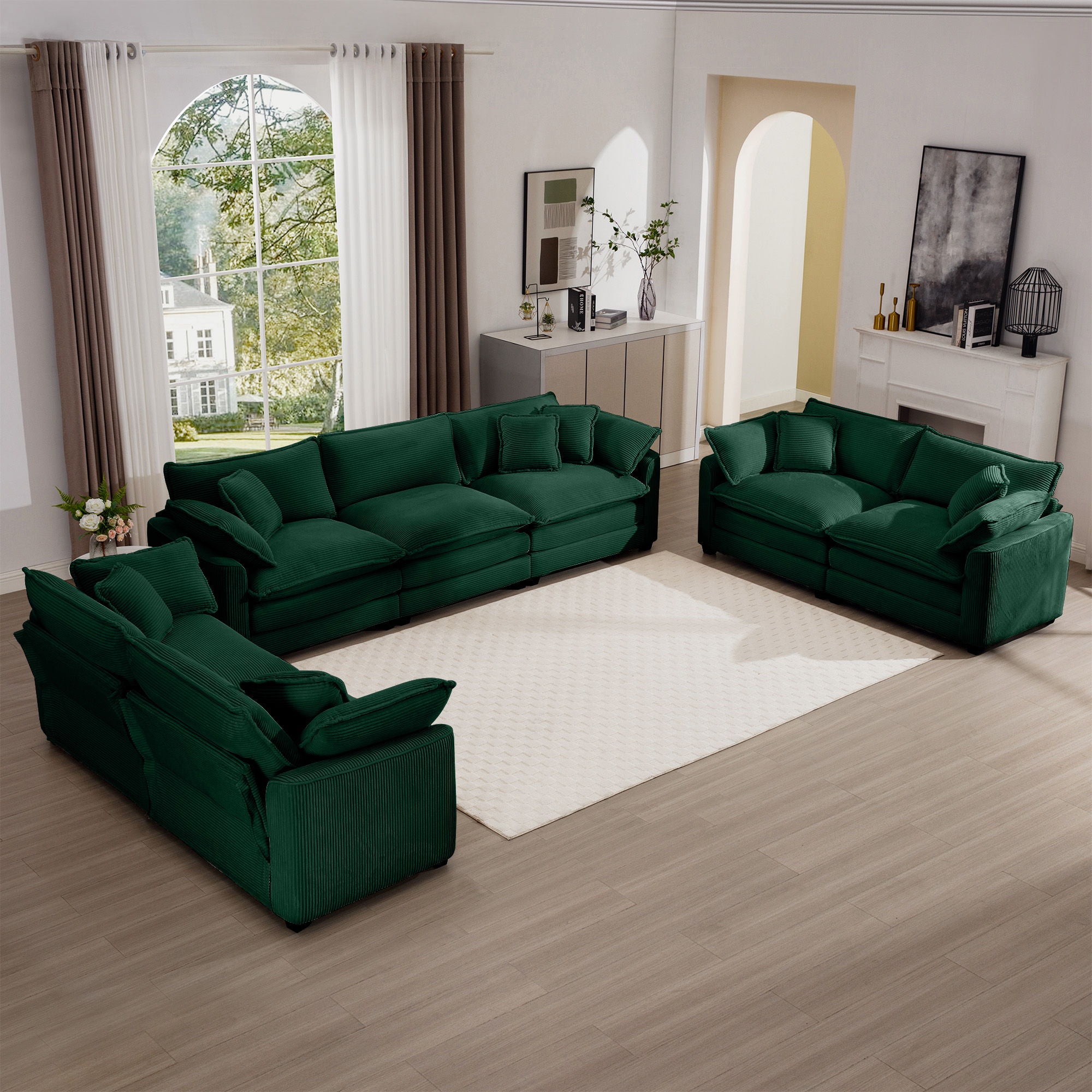 Elegant Oversized Sectional Sofa Set With Deep Seats And Flexible Layout