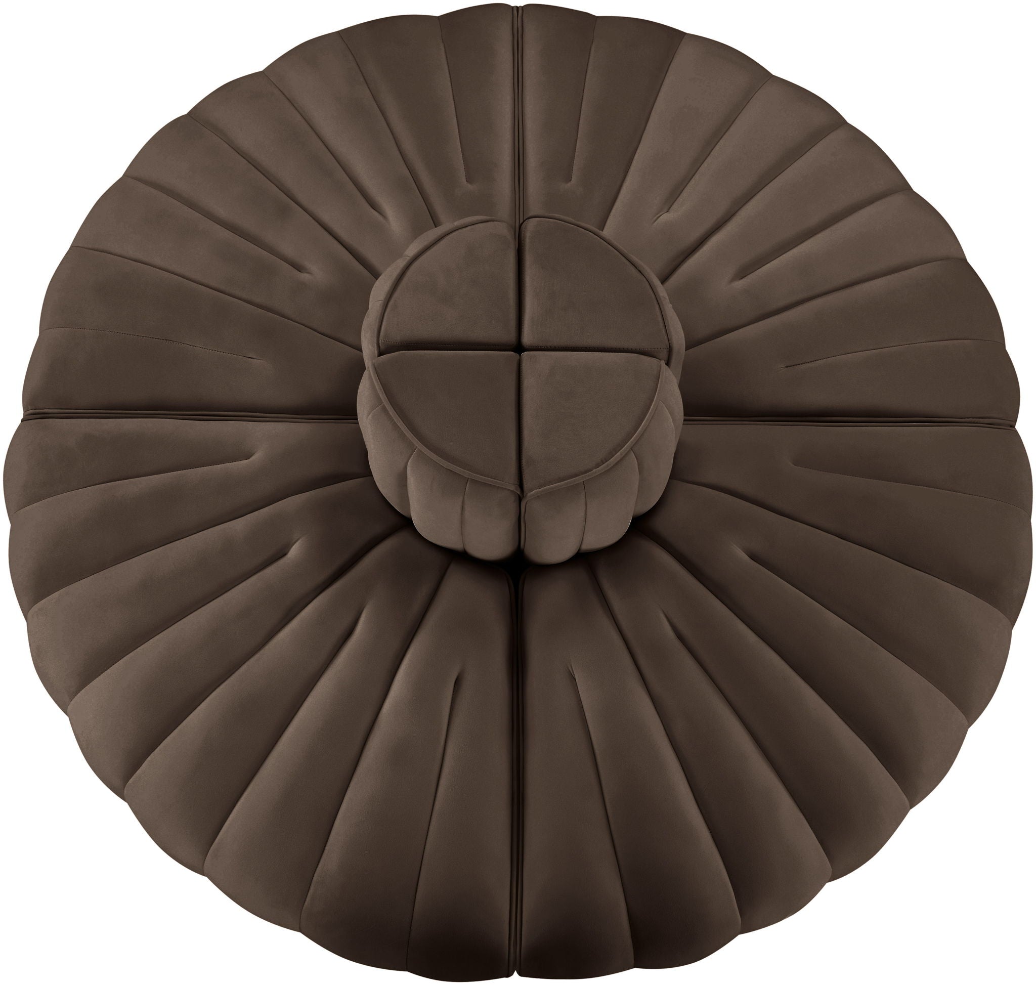 Rummi - Round Velvet Performance Fabric Upholstered 4 Piece Modular Sofa