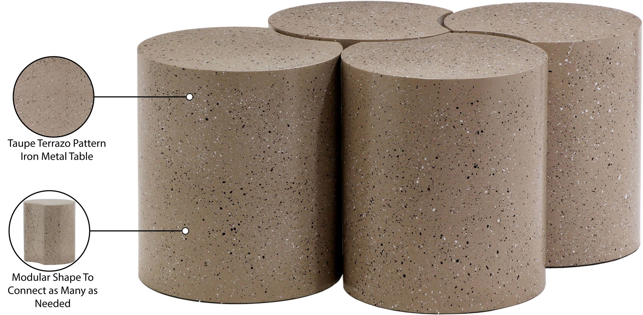 Dimple - 4 Piece Modular Coffee Table - Terazzo Finish