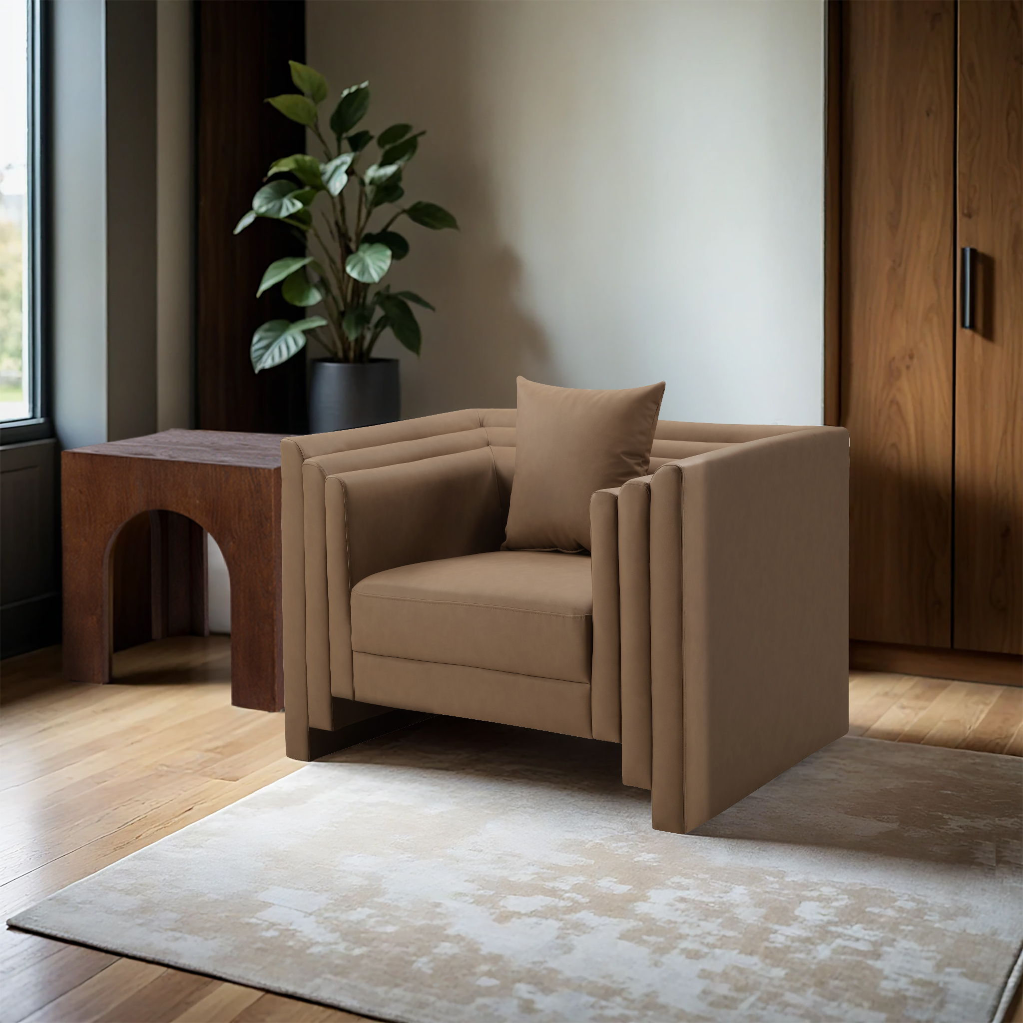 Everett - Vegan Leather Upholstered Chair