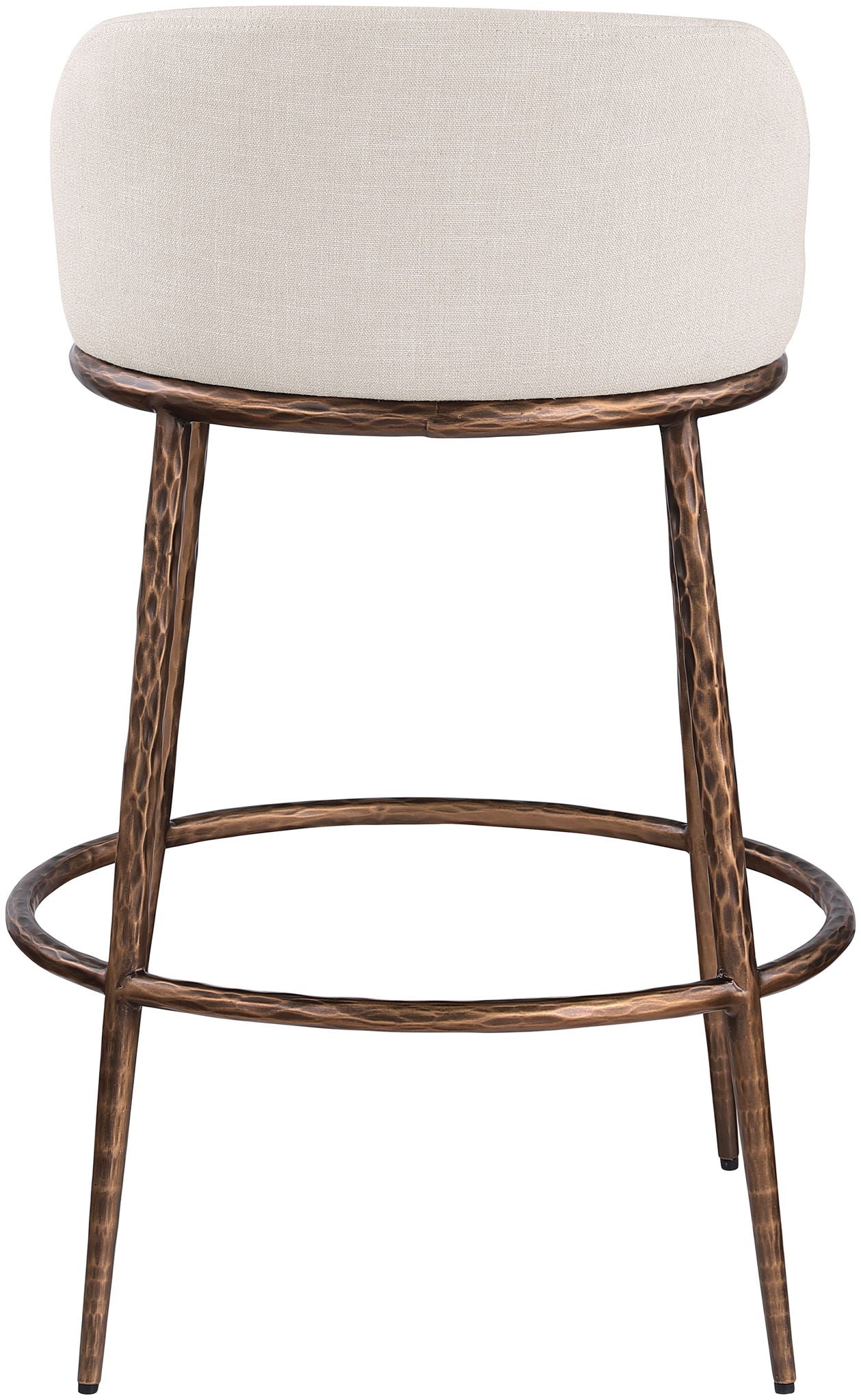 Ferro - Performance Fabric Upholstered Bar Stool - Antique Bronze