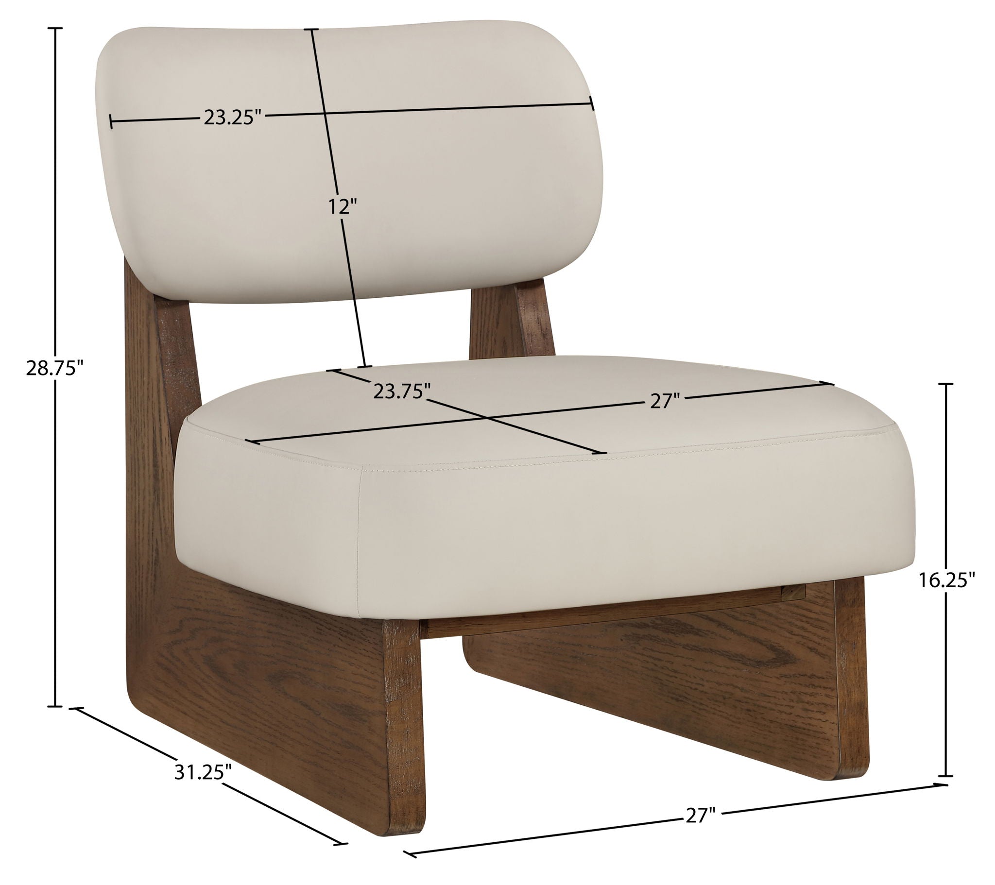 Vetra - Vegan Leather Upholstered Accent Chair - Taupe / Painted Brown