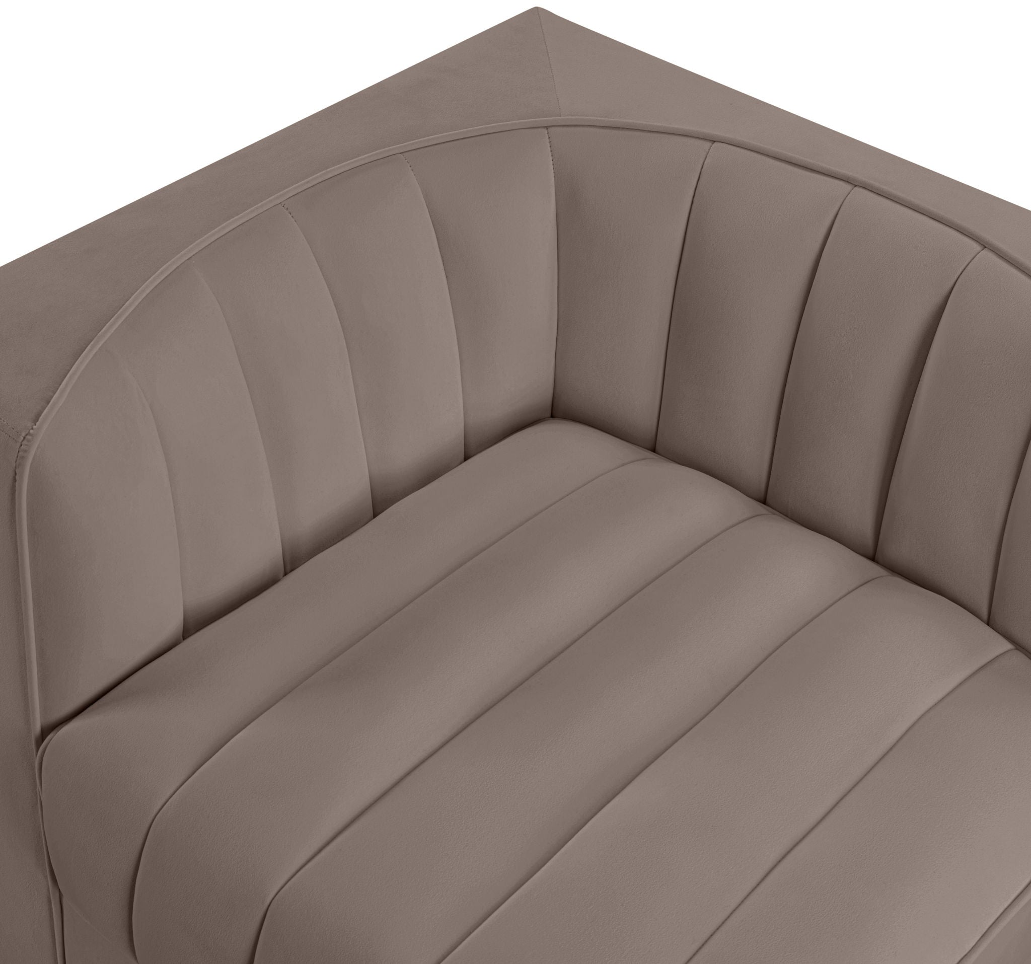 Rummi - Velvet Performance Fabric Upholstered 2 Piece Modular Loveseat