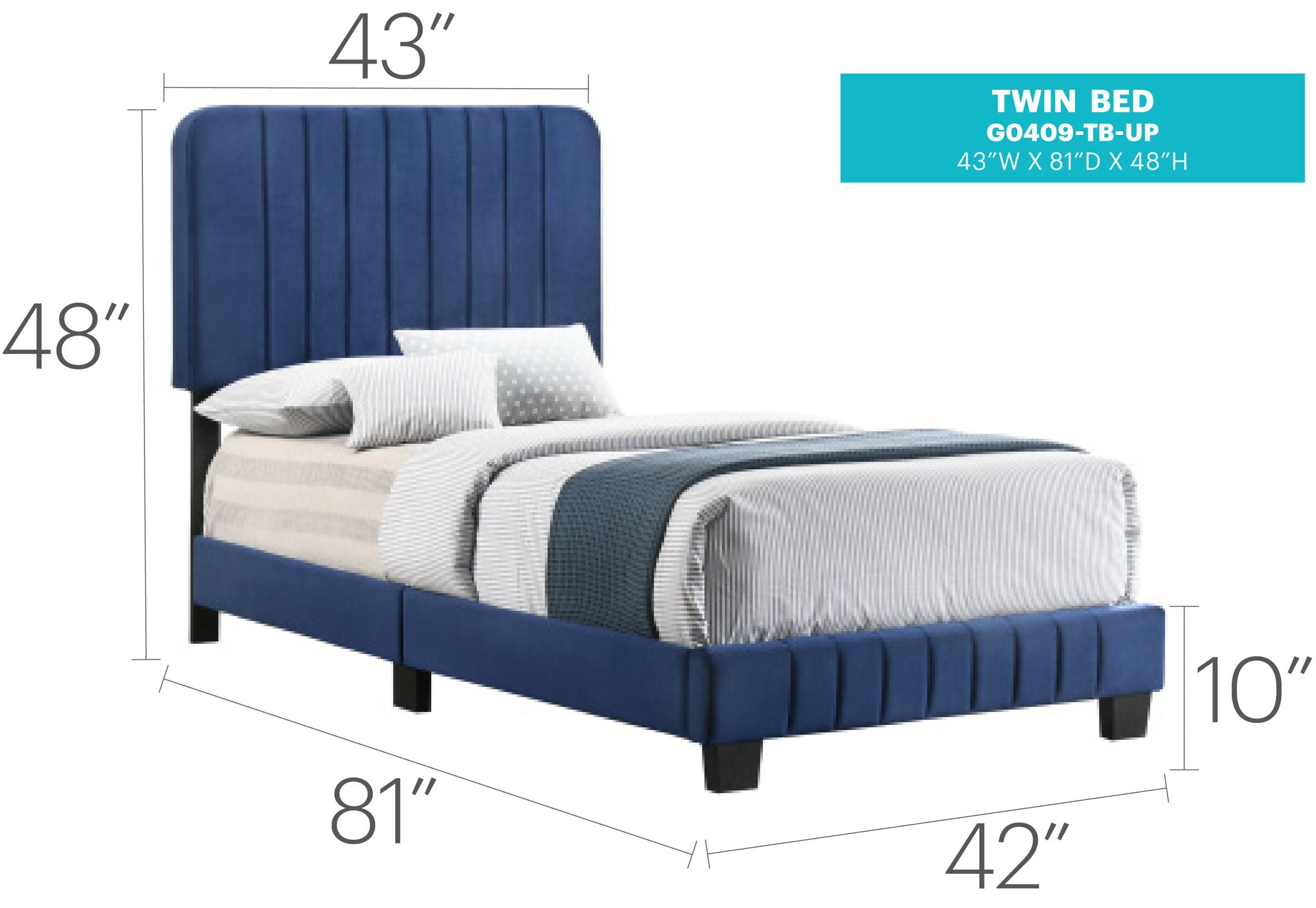 Channel Tufted Bed