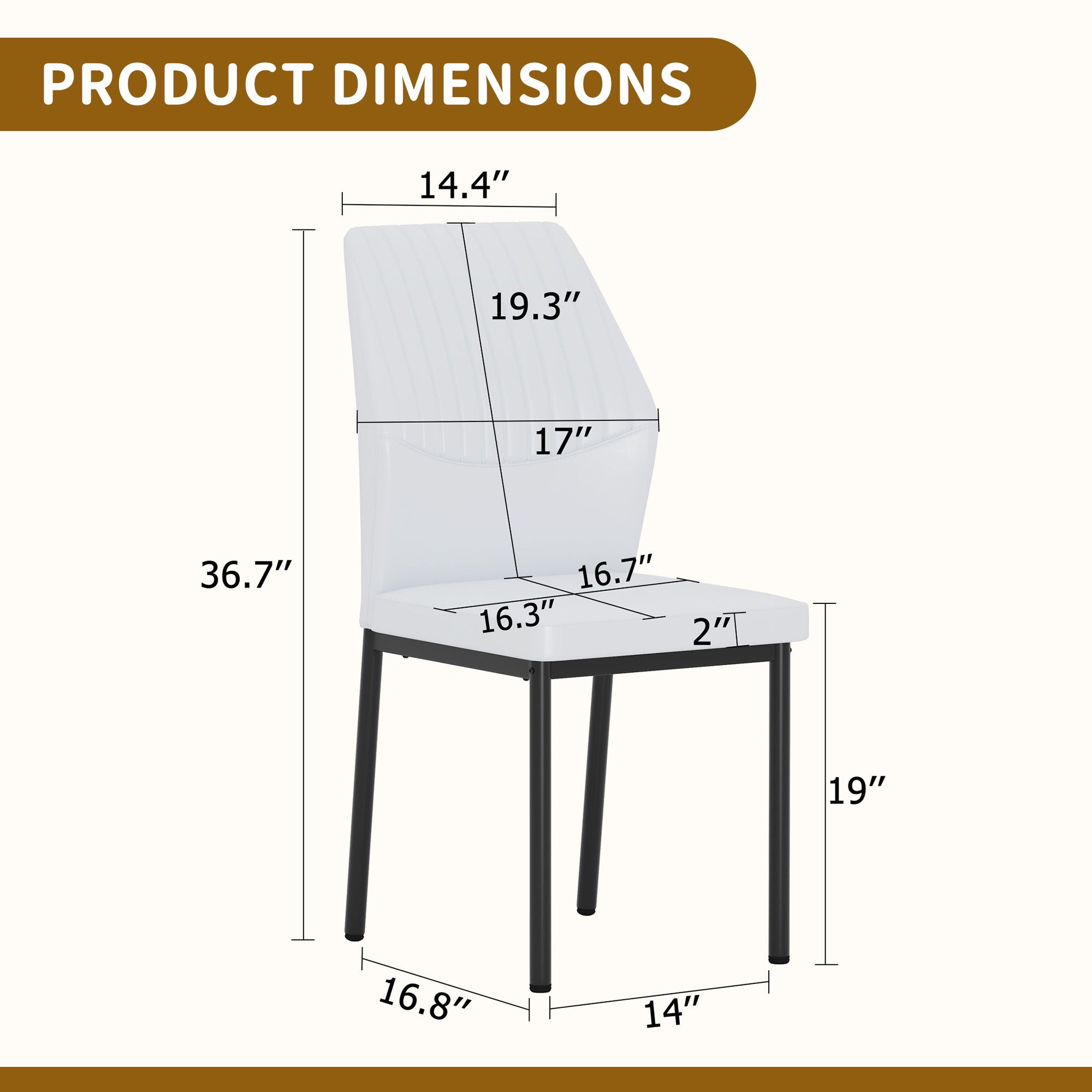 Ergonomic Simple Chair With Metal Leg