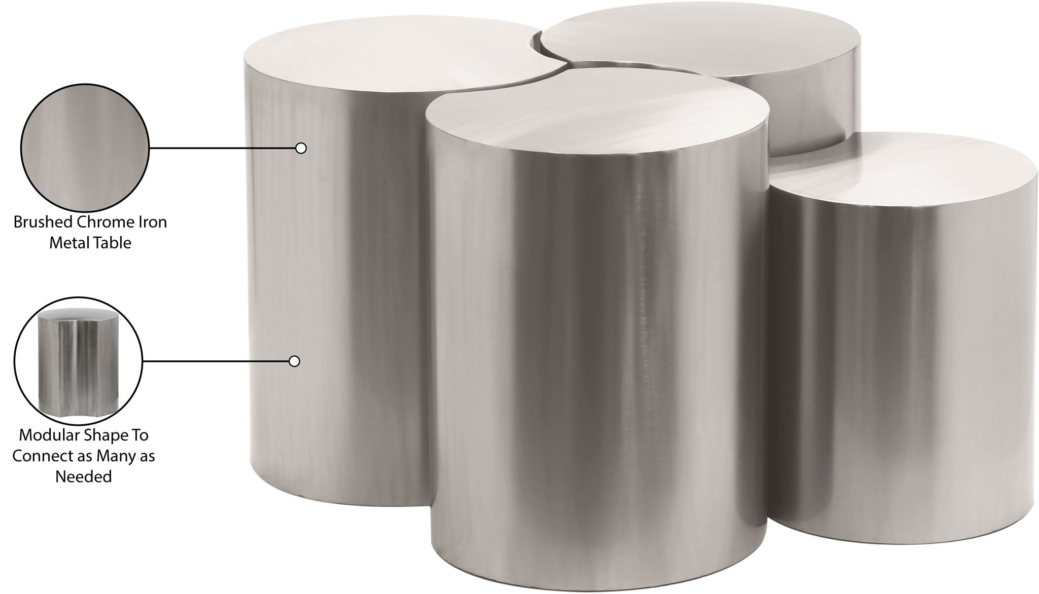 Dimple - 20" 4 Piece Modular Coffee Table